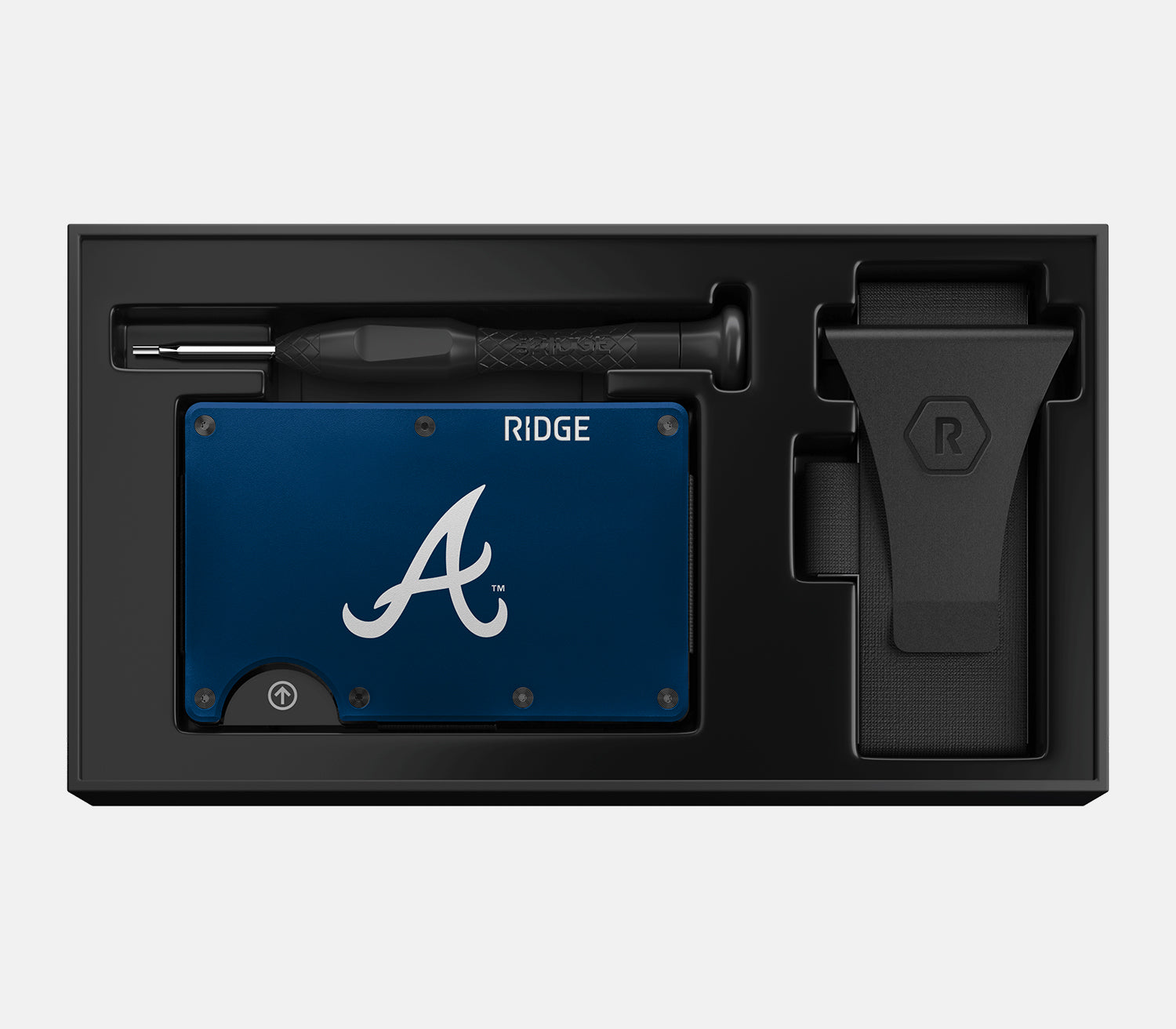 Ridge Wallet for Men - Slim RFID Blocking Front Pocket Wallet - Atlanta Braves Edition - Perfect for Everyday Carry, Travel & Gifting