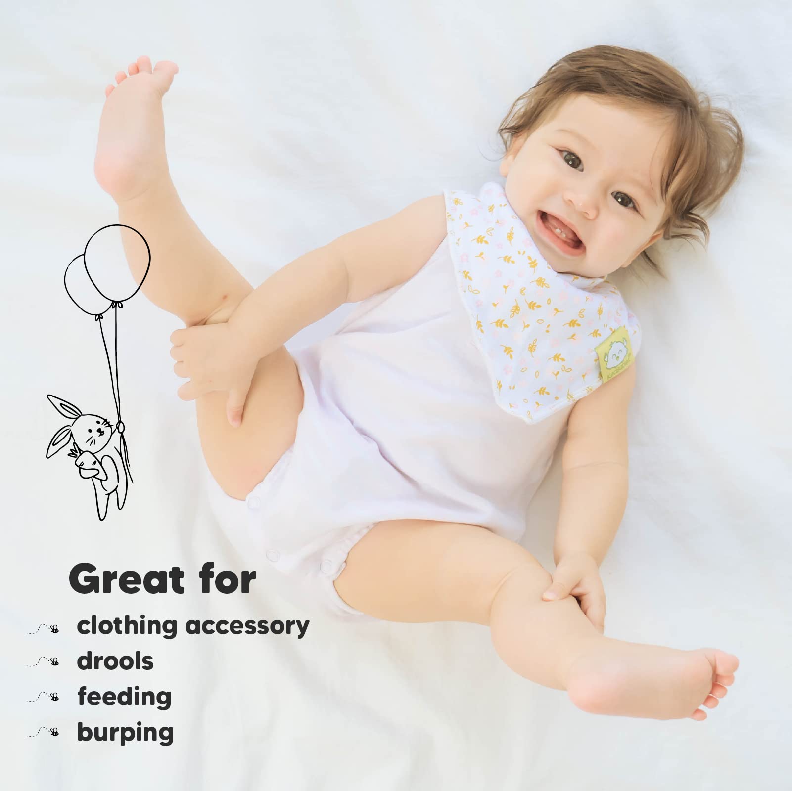 Organic Burp Cloths & Bandana Bibs Set by KeaBabies - Soft Cotton Baby Essentials for Boys & Girls - Ideal for Newborns, Feeding & Drool Control - Perfect Baby Shower Gift for New Moms