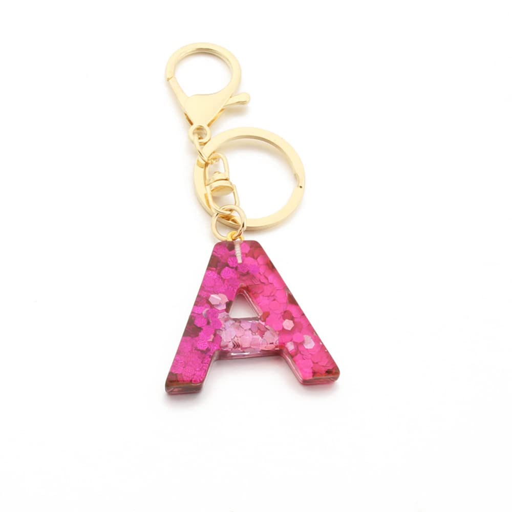 Personalized Pink Initial Letter Keychain for Women & Girls - Stylish Purse & Handbag Accessory, Car Keys Holder - Perfect for Gifts, Everyday Use & Travel
