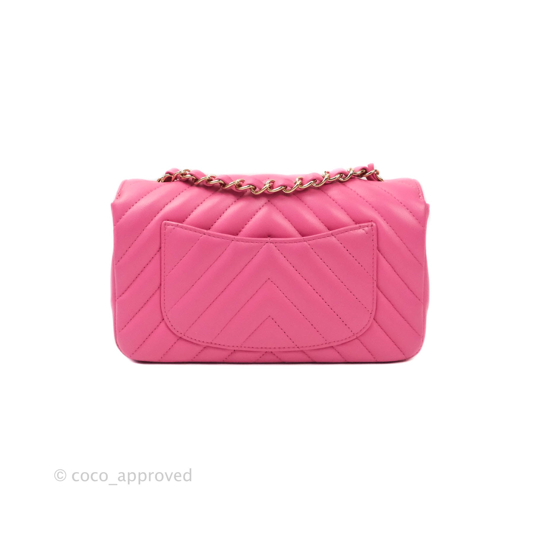 Chanel Chevron Mini Rectangular Lambskin Flap Bag in Pink with Gold Hardware - Perfect for Evening Events & Luxury Fashion Accessories