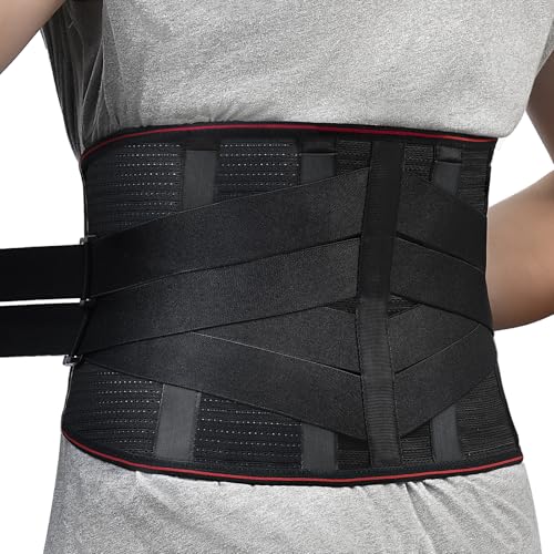 Adjustable Back Support Belt for Men & Women - Lower Back Pain Relief, Lumbar Brace for Herniated Disc & Sciatica - Breathable Work Belt (X-Large, Black) - Ideal for Office, Construction & Post-Surgery Recovery