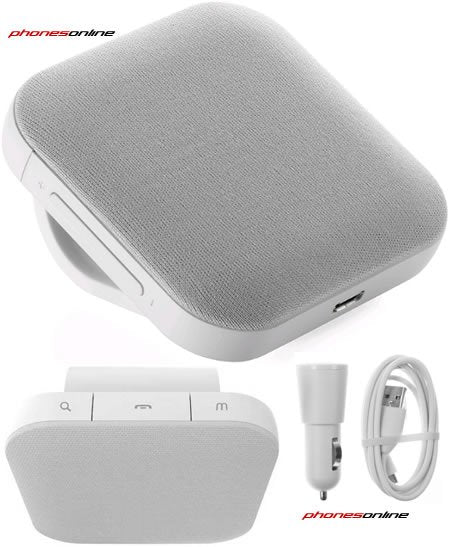 HTC V100 (BS C100) Bluetooth Speakerphone for Car - Hands-Free Sun Visor Speaker with Noise Cancellation - Perfect for Driving, Commuting & Conference Calls