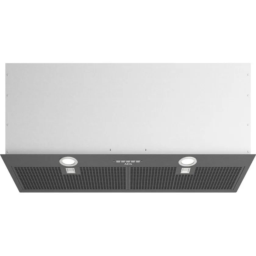 AEG DGE5962HB 86cm Integrated Range Hood in Dark Stainless Steel with Power Boost - Powerful Kitchen Ventilation for Smoke & Odor Removal - Perfect for Modern Homes & Professional Cooking