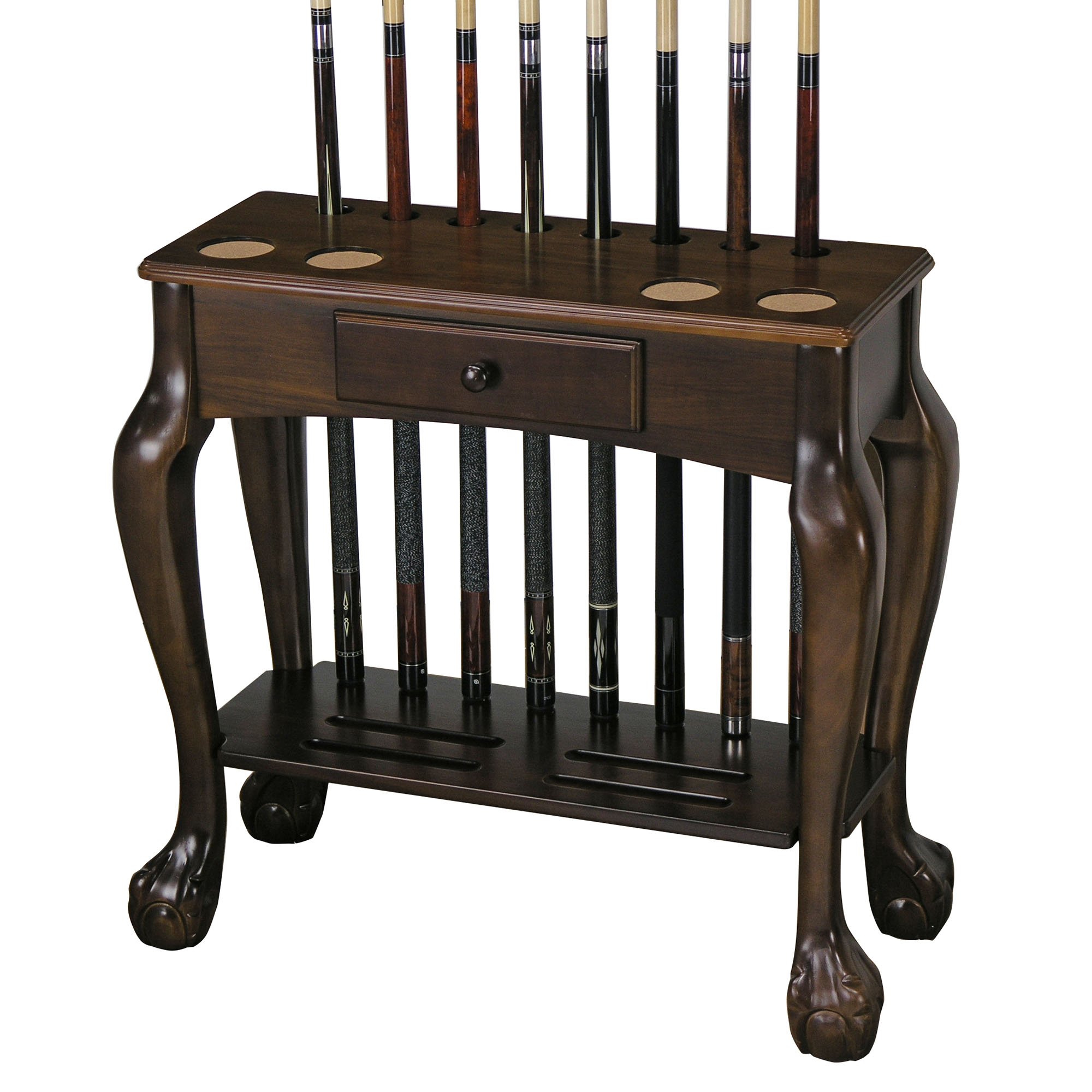 Premium Billiard Cue & Ball Rack with Storage Drawer - Organize Pool Accessories for Game Rooms, Bars, and Home Entertainment