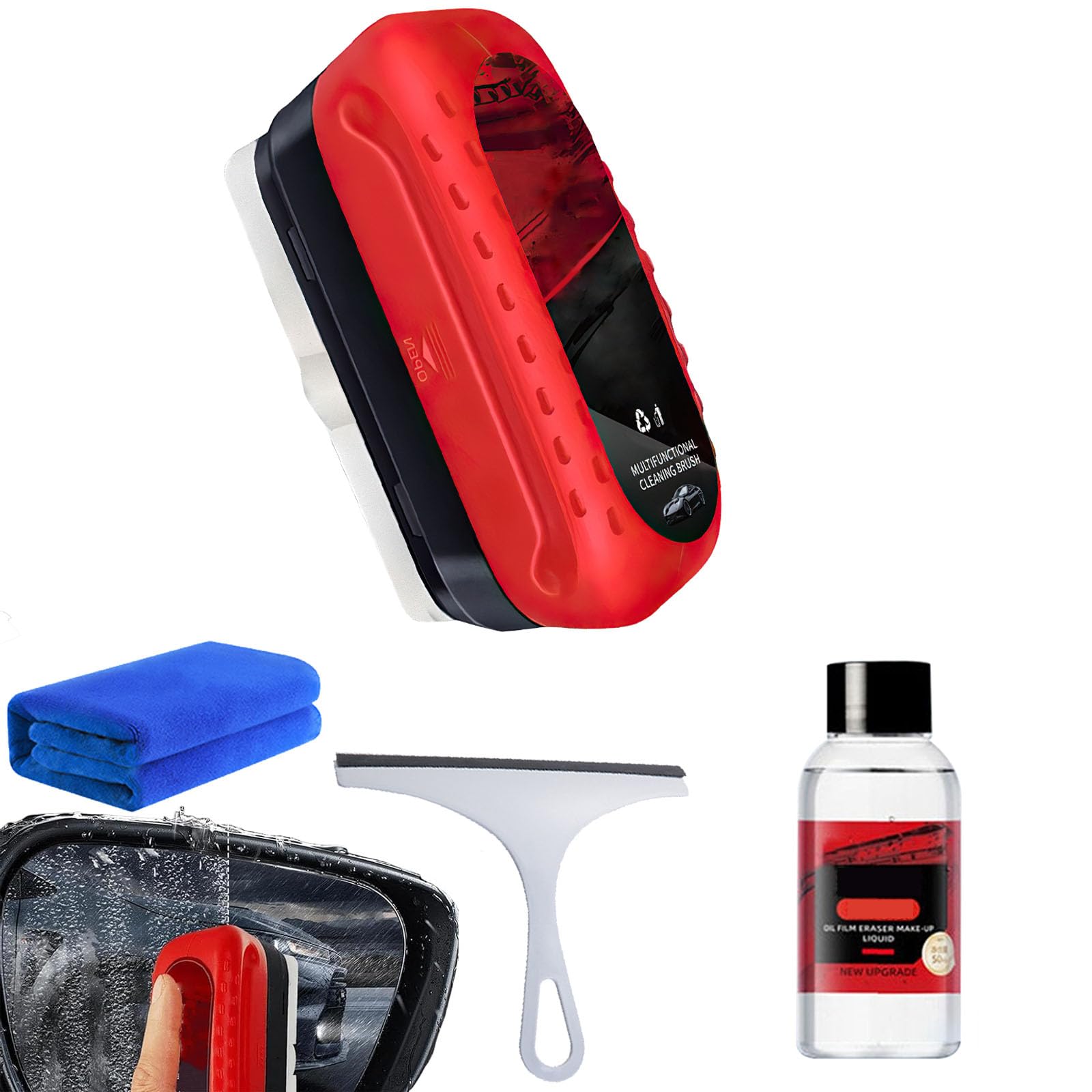 Premium Car Windshield Oil Film Cleaner Brush - Auto Glass Scrubber & Windshield Coating Remover Tool - Enhances Clarity & Visibility for Safe Driving - Perfect for Car Detailing, Fleet Maintenance & Road Trip Prep