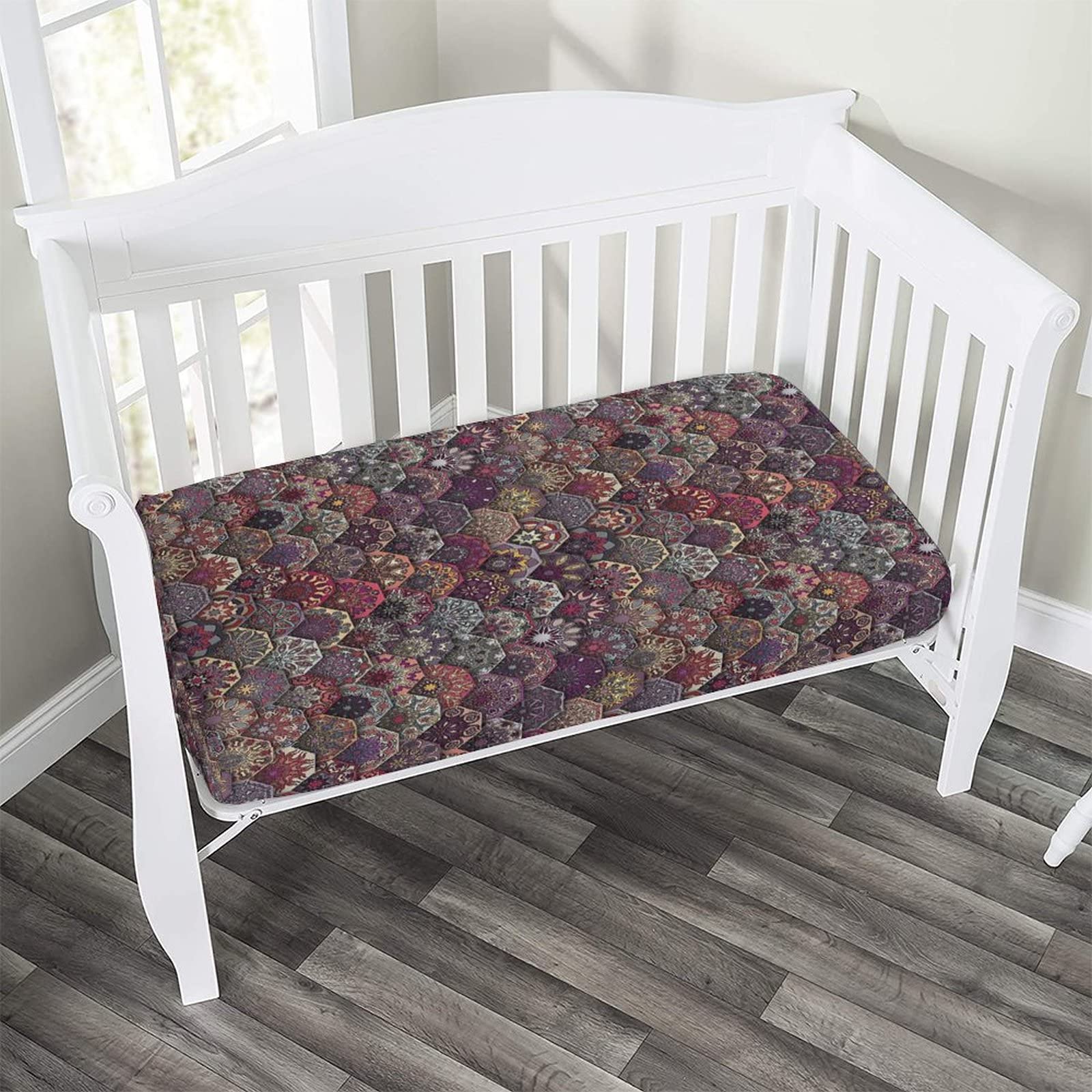Premium Moroccan Microfiber Crib Sheet - Ultra Soft Fitted Toddler Mattress Cover 28