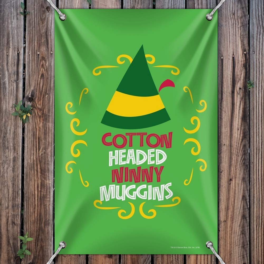 Elf Cotton Headed Ninny Muggins Wall Art Sign - Funny Christmas Office Decor for Home & Business - Perfect for Holiday Parties, Gifts & Festive Decorations