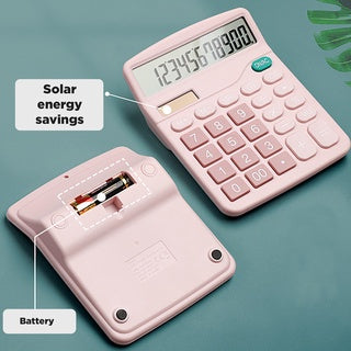 12-Digit Dual Power Large Screen Calculator with Solar & Battery - Perfect for Office, School, and Financial Calculations