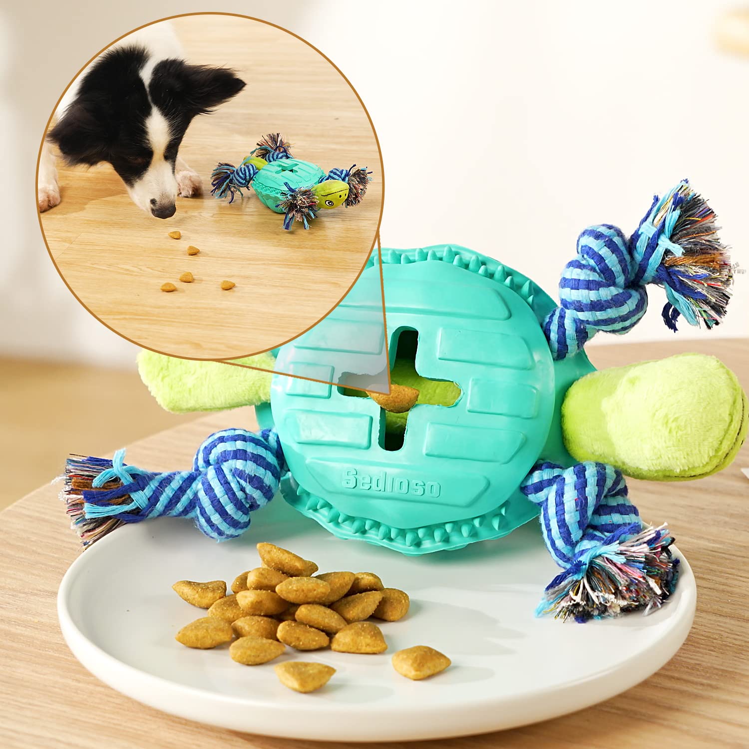 Durable Dental Chew Toys for Aggressive Chewers - Large Breed Dog Toothbrush Toys for Teeth Cleaning - Medium & Large Dogs - Green Turtle Design - Perfect for Playtime & Oral Hygiene