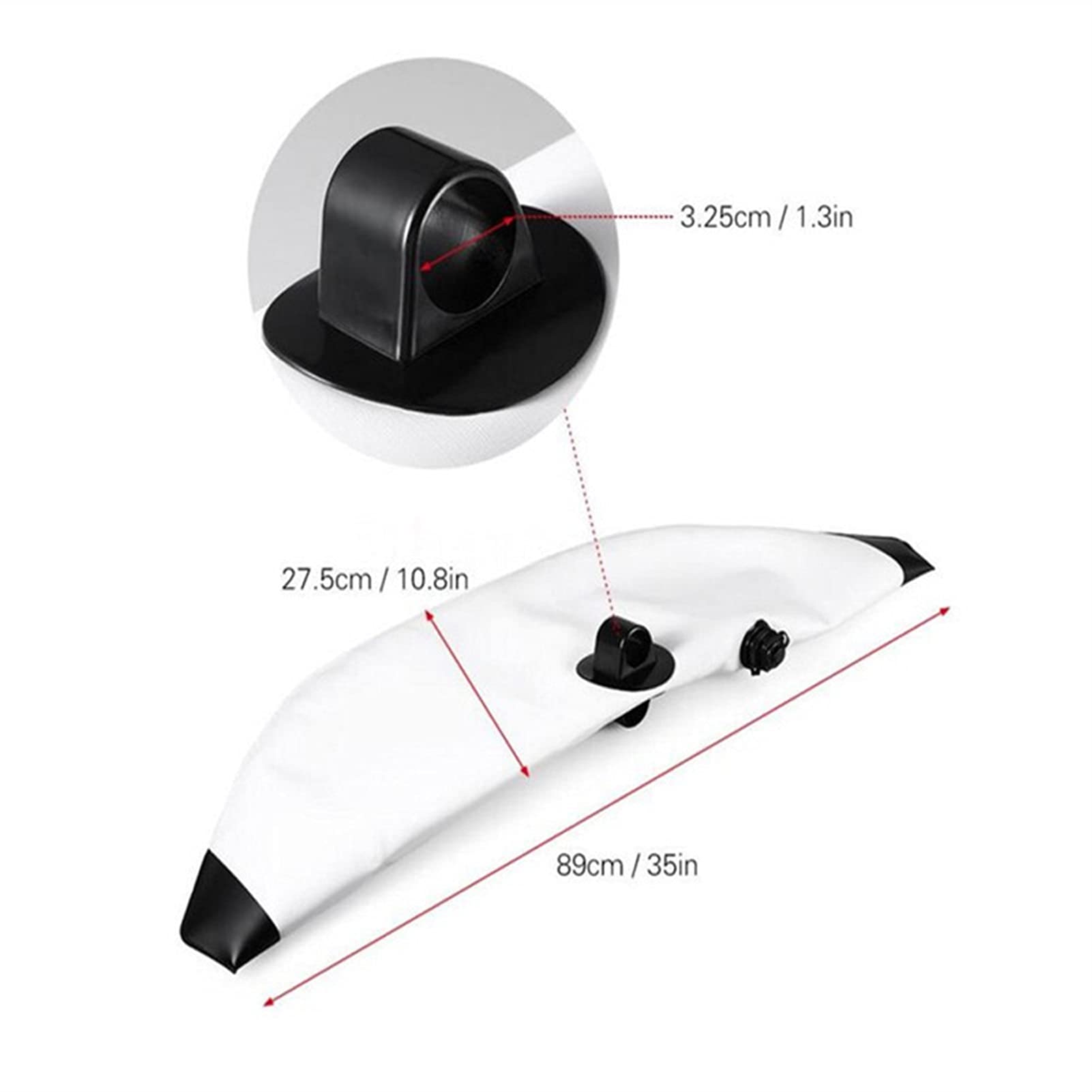 Inflatable Kayak Outriggers - White Stabilizer Floats for Storage & Transfer