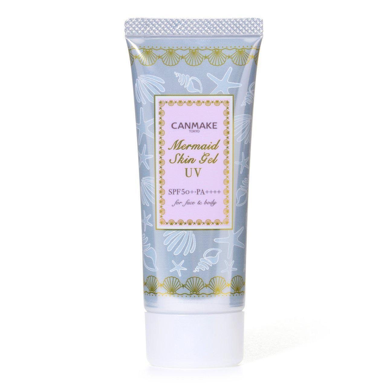 Canmake Mermaid Skin Gel UV Sunscreen SPF50+ PA++++ 40g - Waterproof & Lightweight Face Sunscreen for Daily Use, Outdoor Activities & Beach Trips