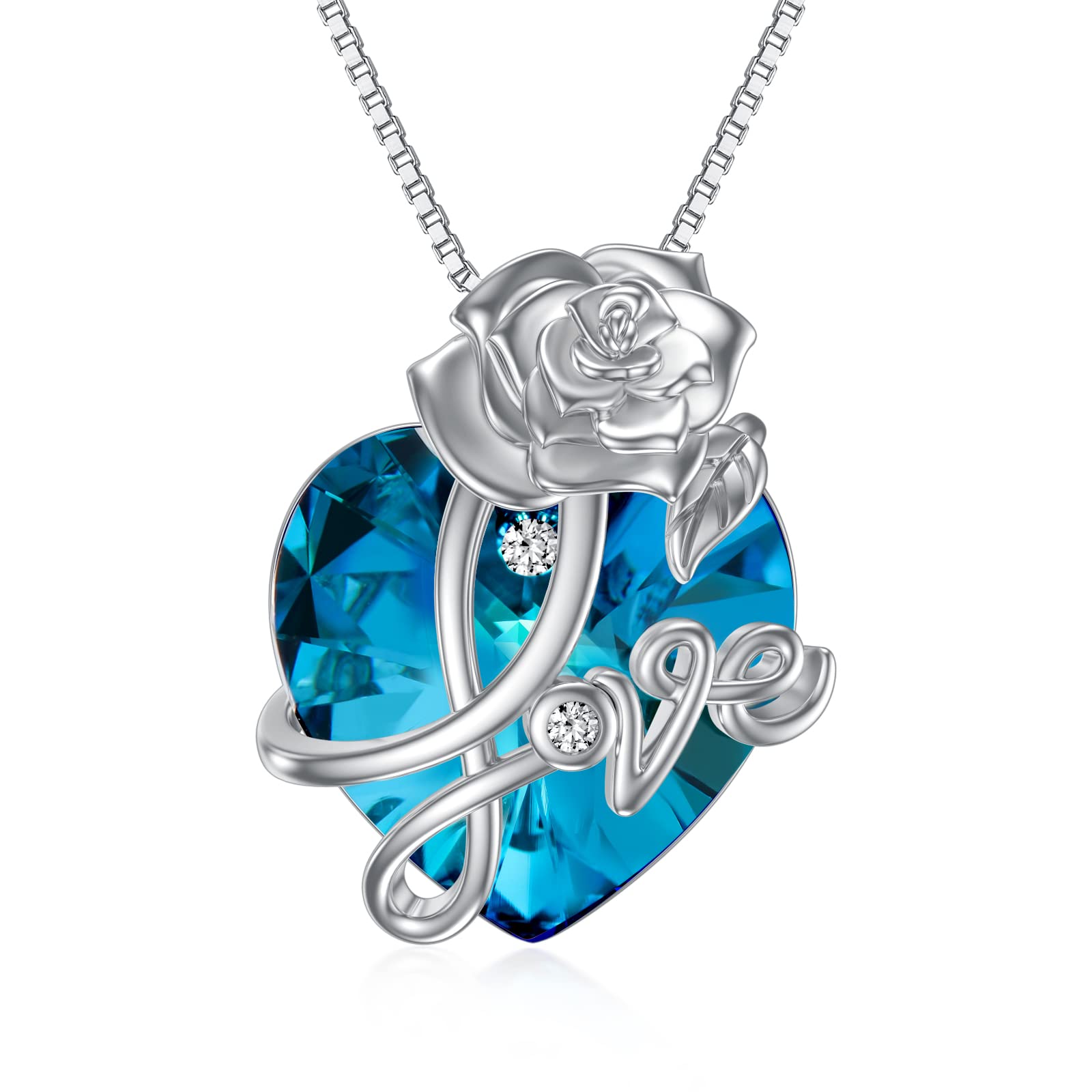 MEIDERBO Sterling Silver Rose Flower Necklace - Elegant Rose Pendant Jewelry for Women & Girls | Perfect Gift for Birthday, Valentine's Day, Anniversary & Special Occasions | Ideal for Date Night, Wedding Accessories & Everyday Wear