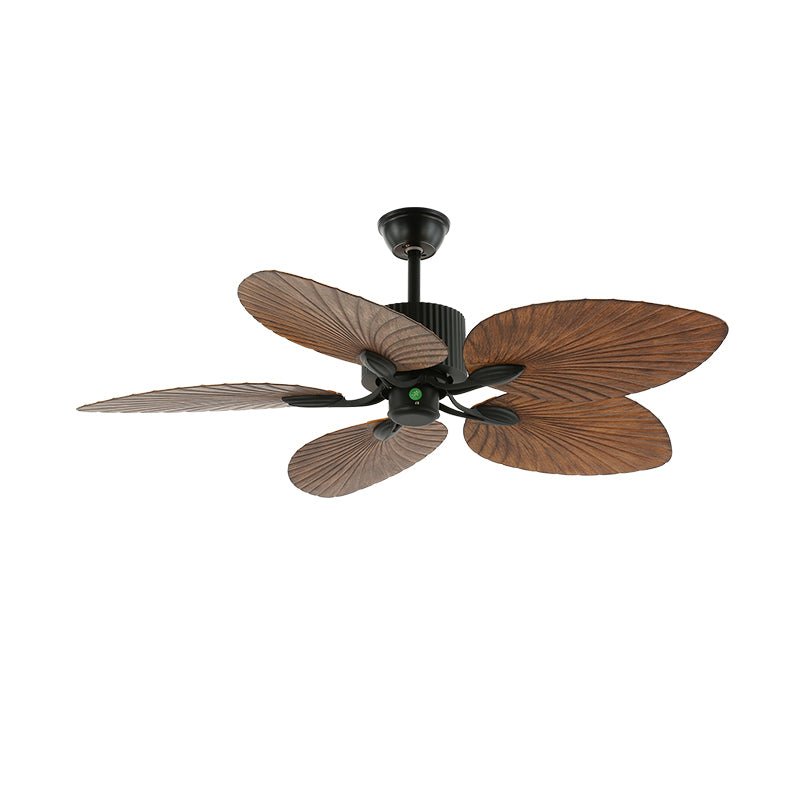Natural Banana Leaf Ceiling Fan with Light - Tropical Decor for Home, Bedroom, or Outdoor Patio