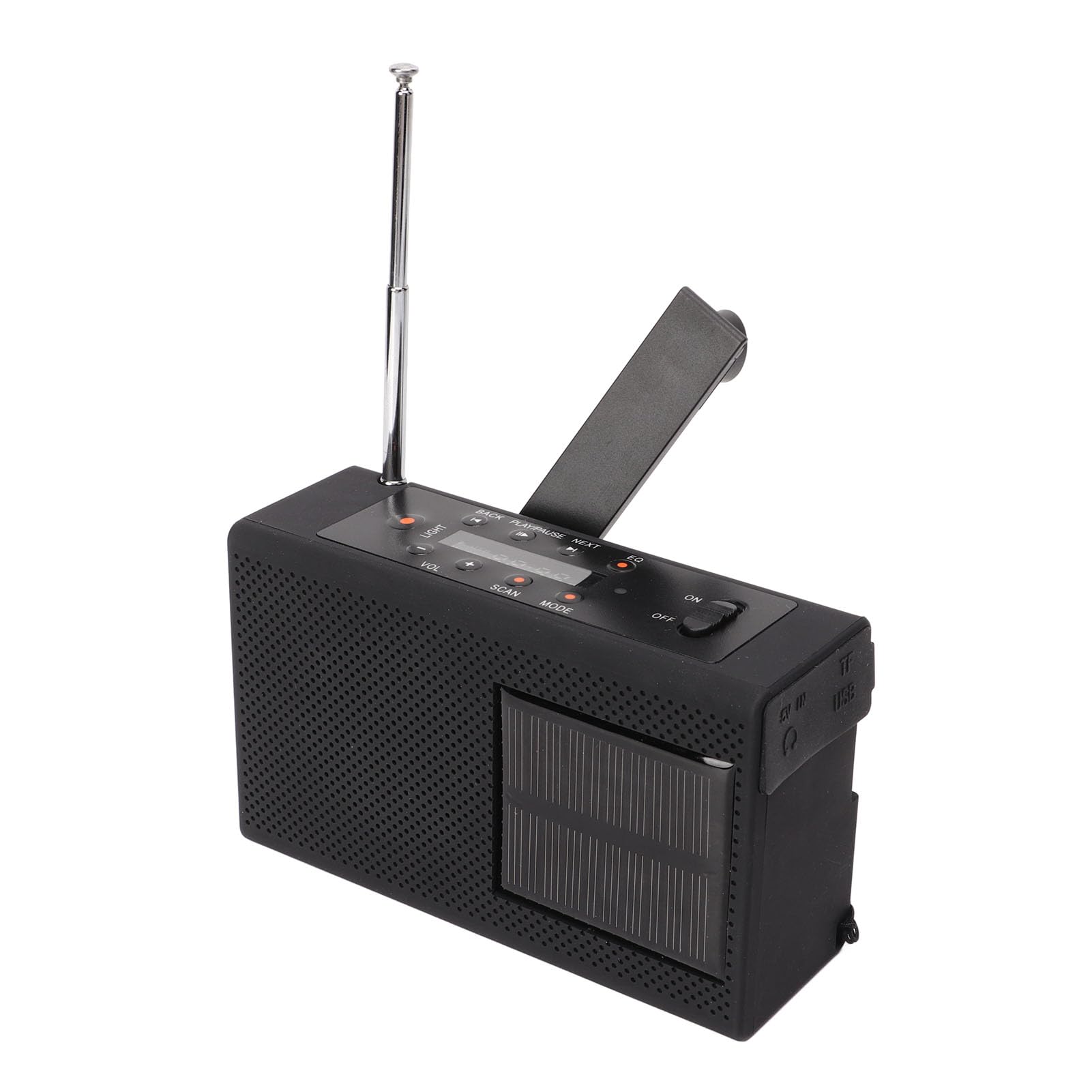 Hand Crank Emergency Weather Radio with Bluetooth, FM, USB, Headphone Jack & Flashlight - Solar Powered Portable Radio for Outdoor, Camping, Hiking & RV Emergency Preparedness