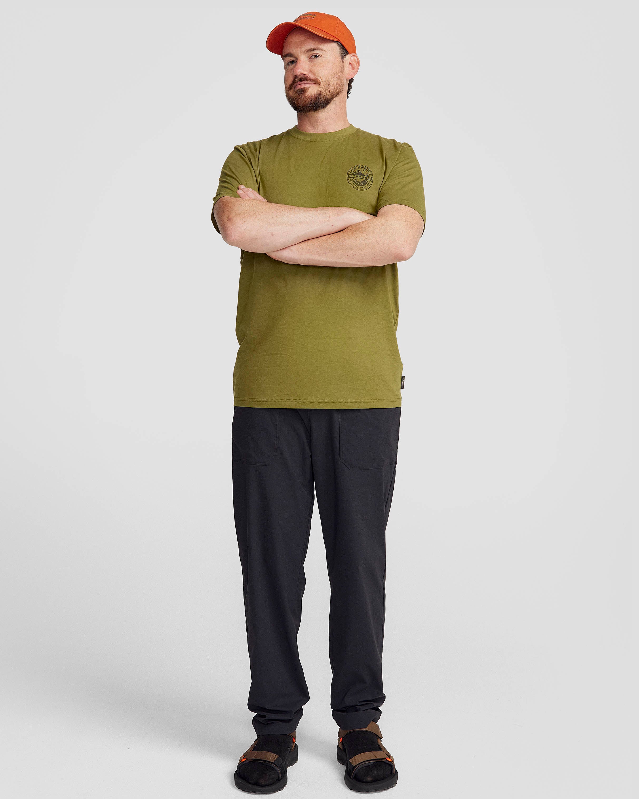 Organic Cotton Men's Outdoor T-Shirt - Dark Fern - Comfortable & Breathable for Hiking, Camping & Casual Wear