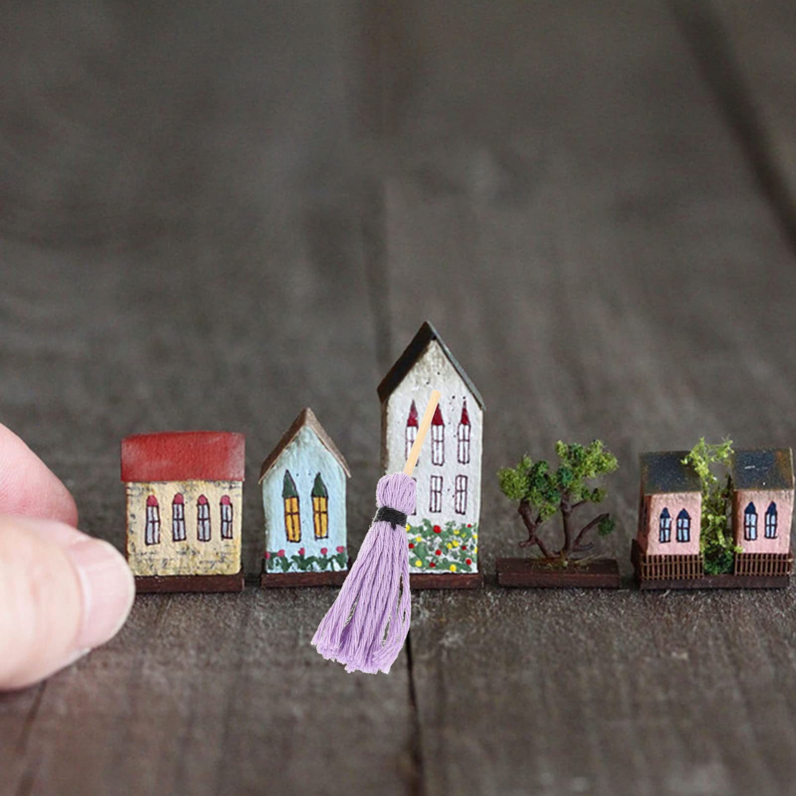 PRETYZOOM 12-Piece Mini Broom Set - Witch Broomstick Props, Kids Toy Mops, Halloween Decor & Costume Accessories for Child Cosplay, Dollhouse Miniatures & Home Decoration