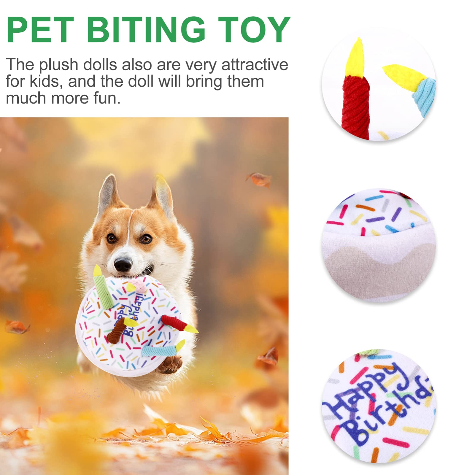 POPETPOP Pet Birthday Toy - Plush Puppy Chew Toy & Snuffle Pad for Dogs, Interactive Dog Treats & Grinding Toy, Perfect Gift for Puppy Playtime, Training, and Birthday Celebrations