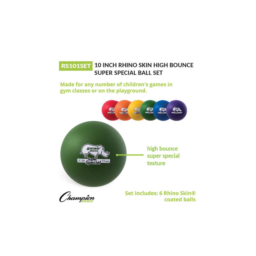**Champion 10-Inch Rhino Skin Low Bounce Super Special Ball Set – Durable Playground, Gym & Outdoor Sports Equipment for Kids & Adults**