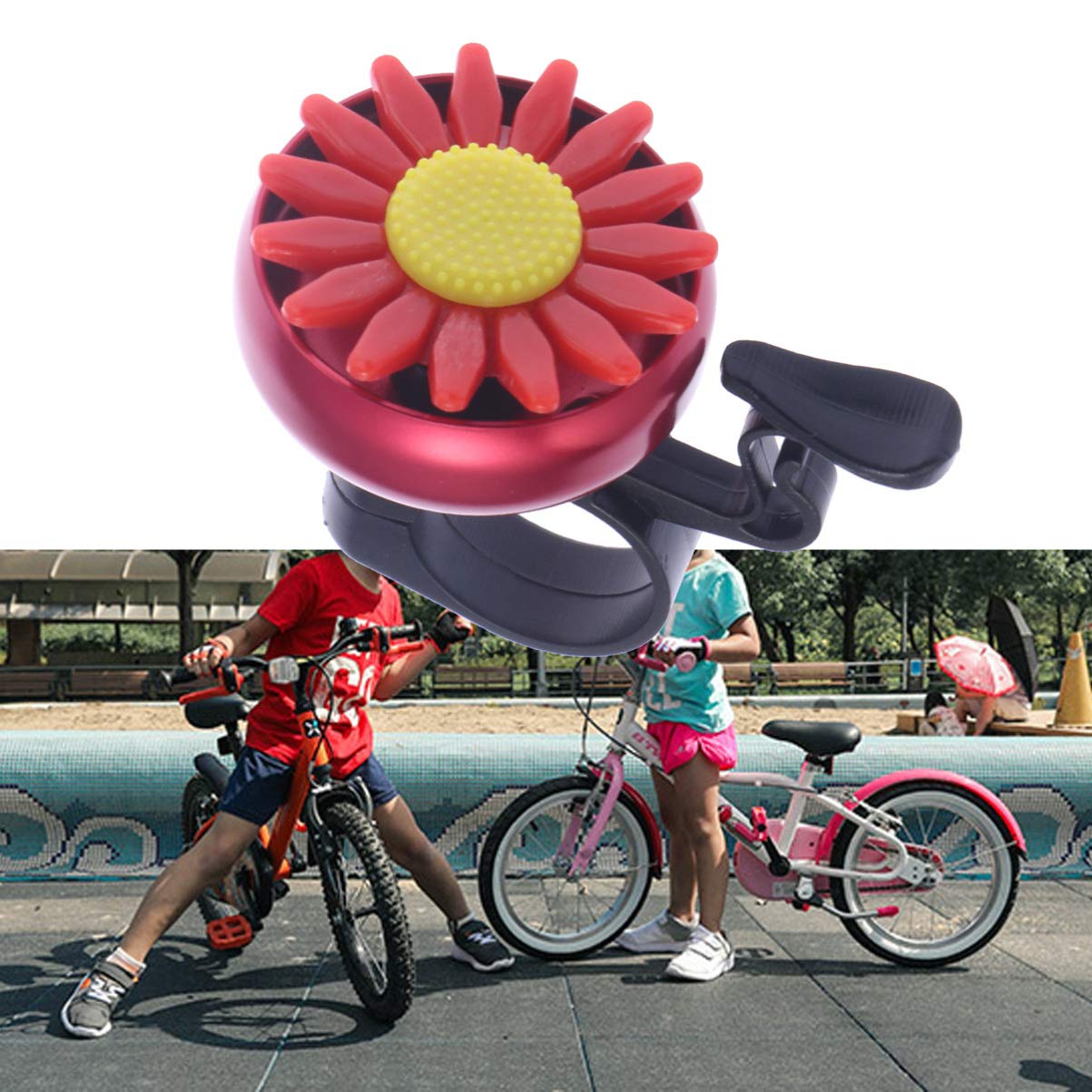 **Veemoon Kids Bike Horn for Girls - Aluminum Bike Bell with Loud Crisp Clear Sound, Mini Bike Ring Horn Accessories - Perfect for Safe Cycling, Outdoor Adventures & Commuting**