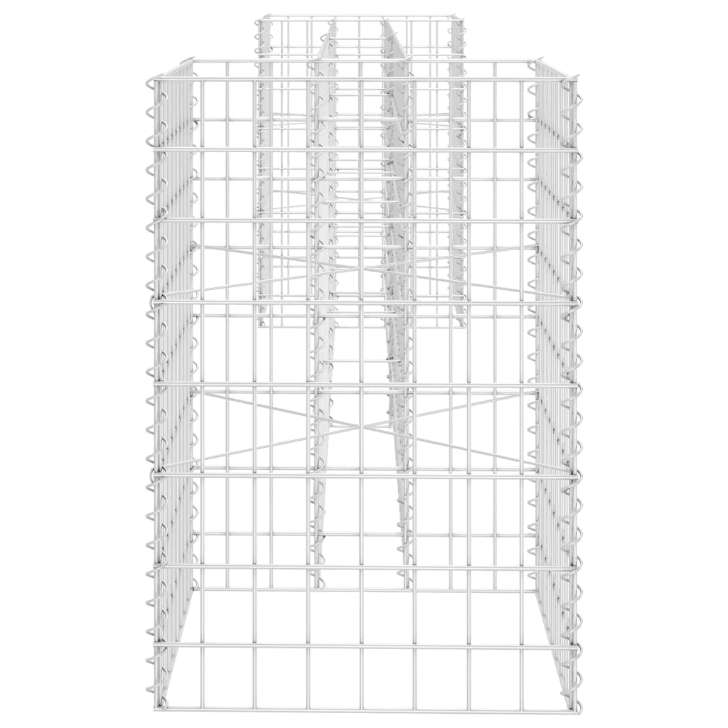 CHARMMA Gabion Cages - Heavy Duty H-Shaped Steel Wire Gabion Basket Wall, Silver Finish, 102.4