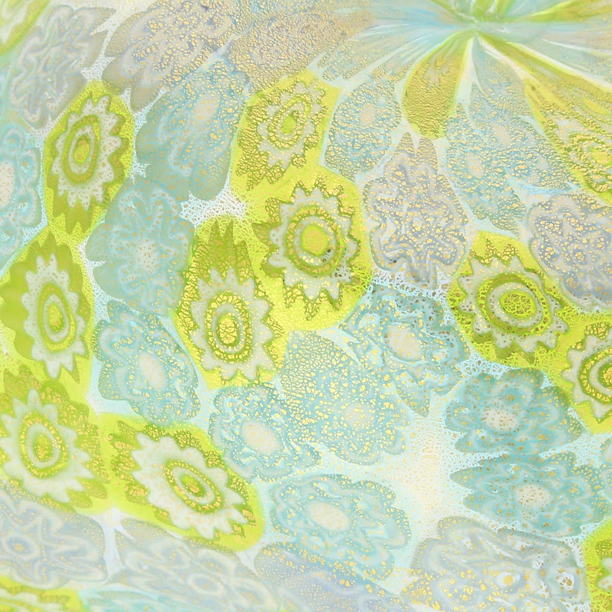 Authentic Murano Glass Millefiori Decorative Bowl from Venice - Aqua Green Handcrafted Italian Art Piece | Perfect for Home Decor, Wedding Centerpieces & Luxury Gift Giving