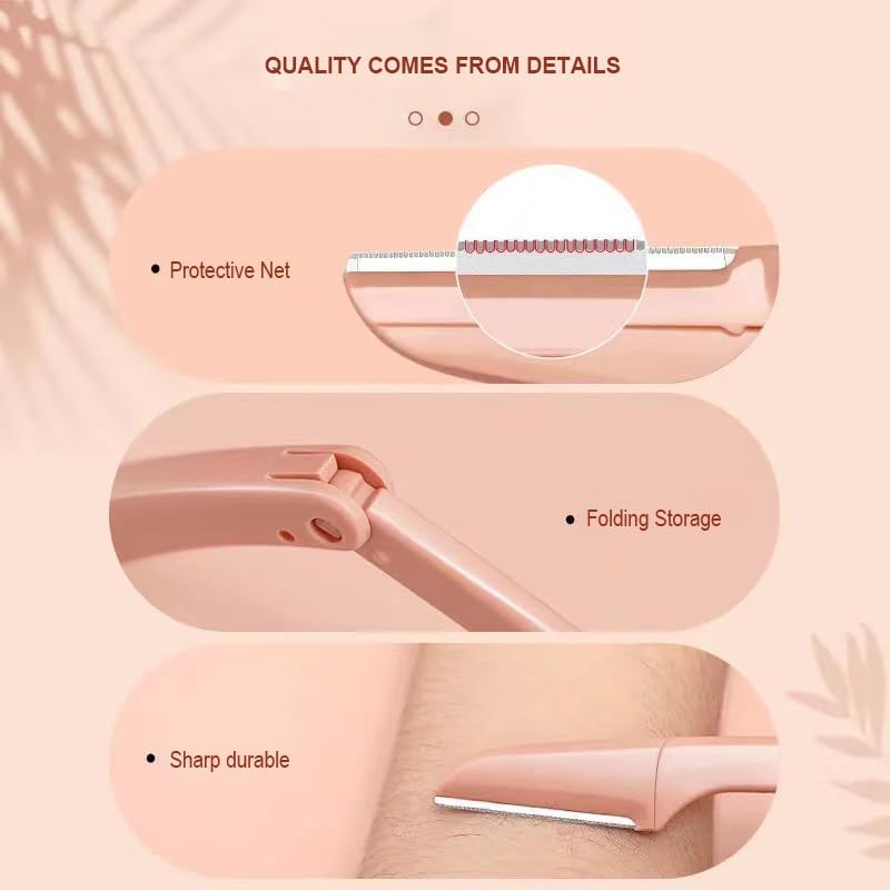 Women's Face Razors & Eyebrow Shavers - 3 Pack Facial Hair Removal Kit for Smooth Skin | Perfect for Eyebrow Shaping, Peach Fuzz Removal & At-Home Grooming