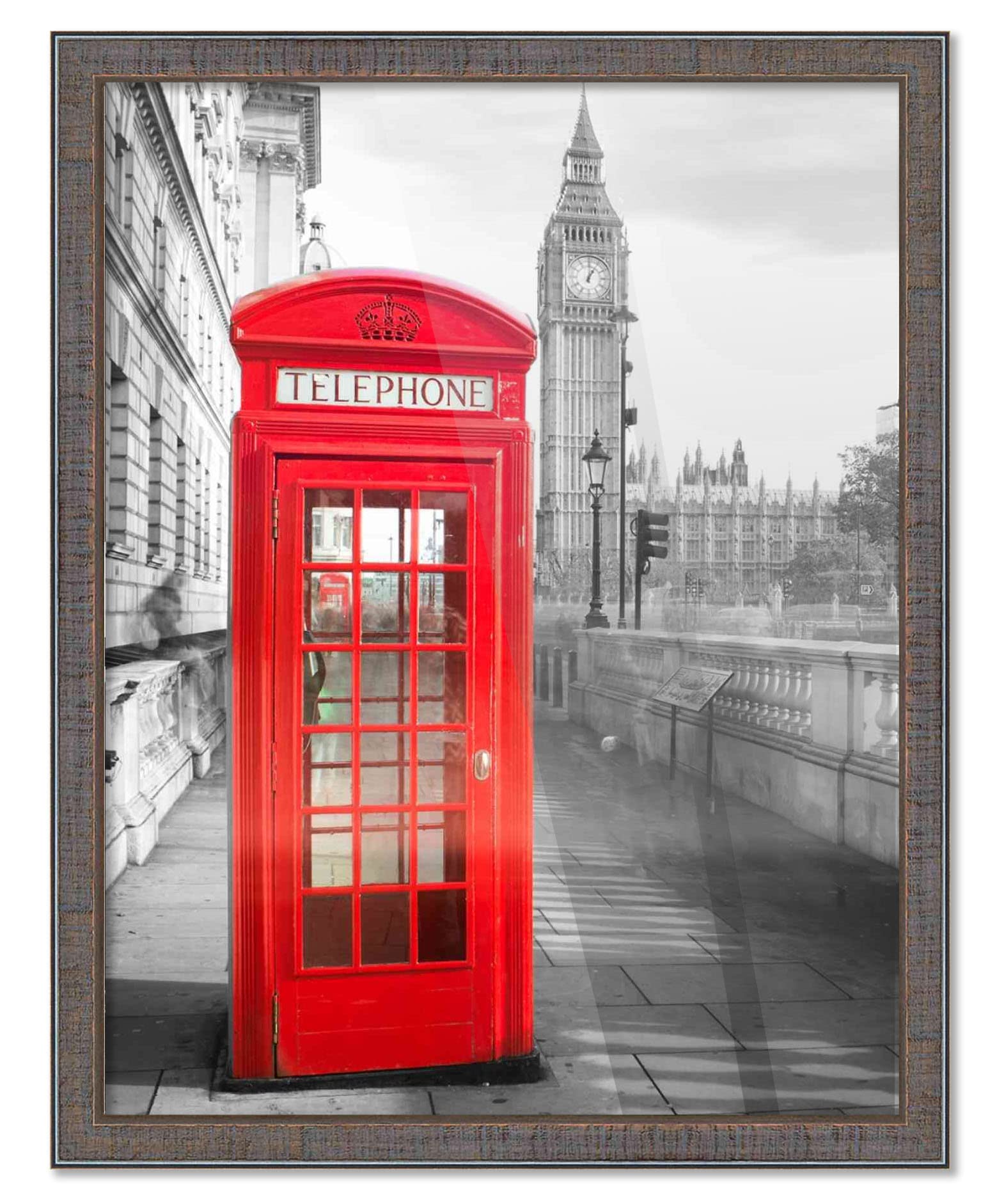 16x31 Inch Modern Pewter Picture Frame - Shatterproof UV Acrylic Glass, Acid-Free Backing & Hanging Hardware - Wood Wall Photo Frame for Family Portraits, Living Room, Bedroom & Office Decor