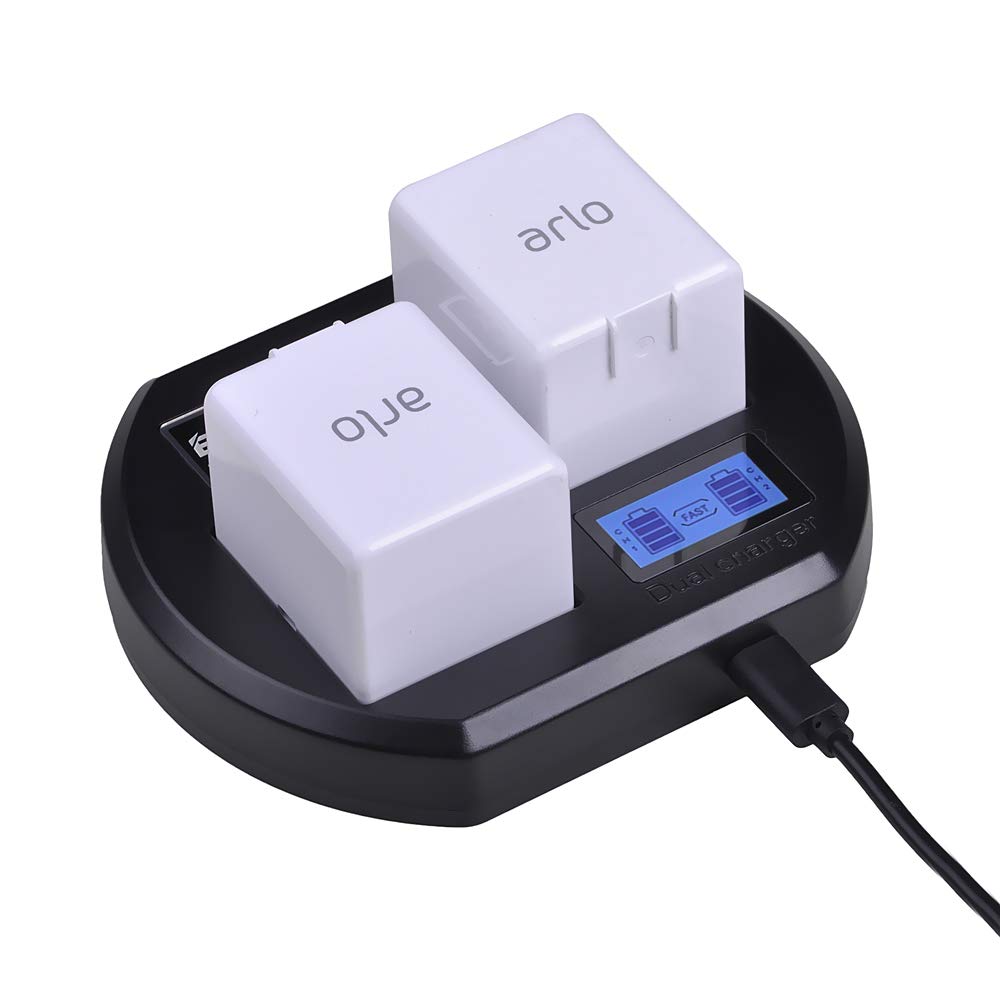 Batmax LCD Dual Battery Charger Station for Arlo Pro & Pro 2 & Go Cameras - Fast Rechargeable Battery Charger with Smart LCD Display | Perfect for Home Security & Outdoor Surveillance