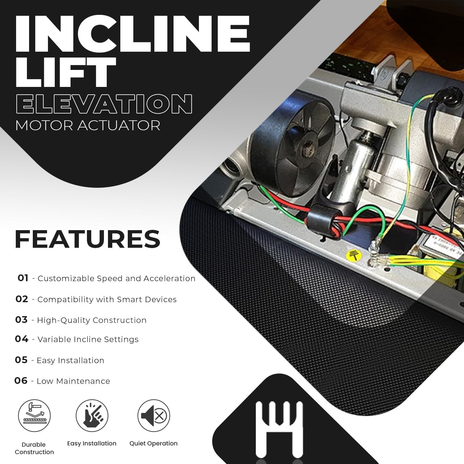 High-Speed Quiet Incline Lift Motor Actuator for Treadmill - Compatible with FreeMotion 800 & Other Exercise Equipment (P/N 416050) - Perfect for Home Gyms and Commercial Fitness Centers