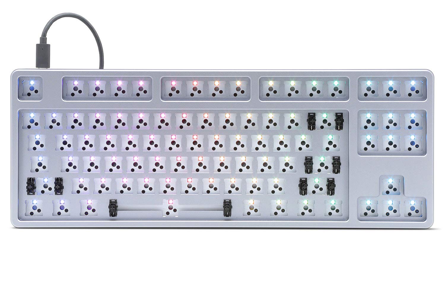 DROP CTRL High-Profile Tenkeyless TKL Mechanical Gaming Keyboard - 87 Key Hot-Swappable RGB Backlit, Programmable USB-C Keyboard with Doubleshot PBT Keycaps & Aluminum Frame (Gray, Barebones) - Perfect for Esports, Streaming & Office Work