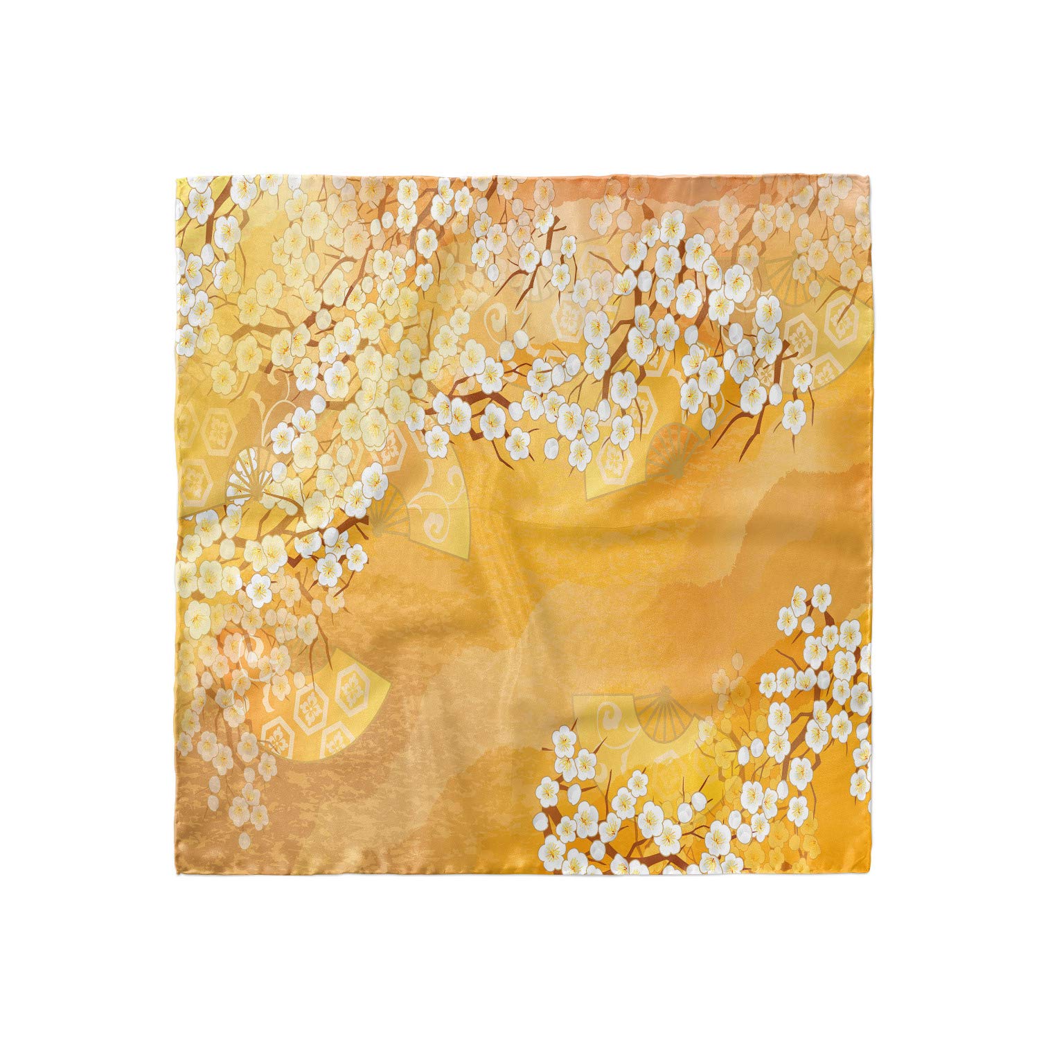Ambesonne Japanese Cherry Blossom Hair Scarf - Floral Head Wrap for Women, Boho Style Hair Accessory - Perfect for Yoga, Beach, and Everyday Fashion