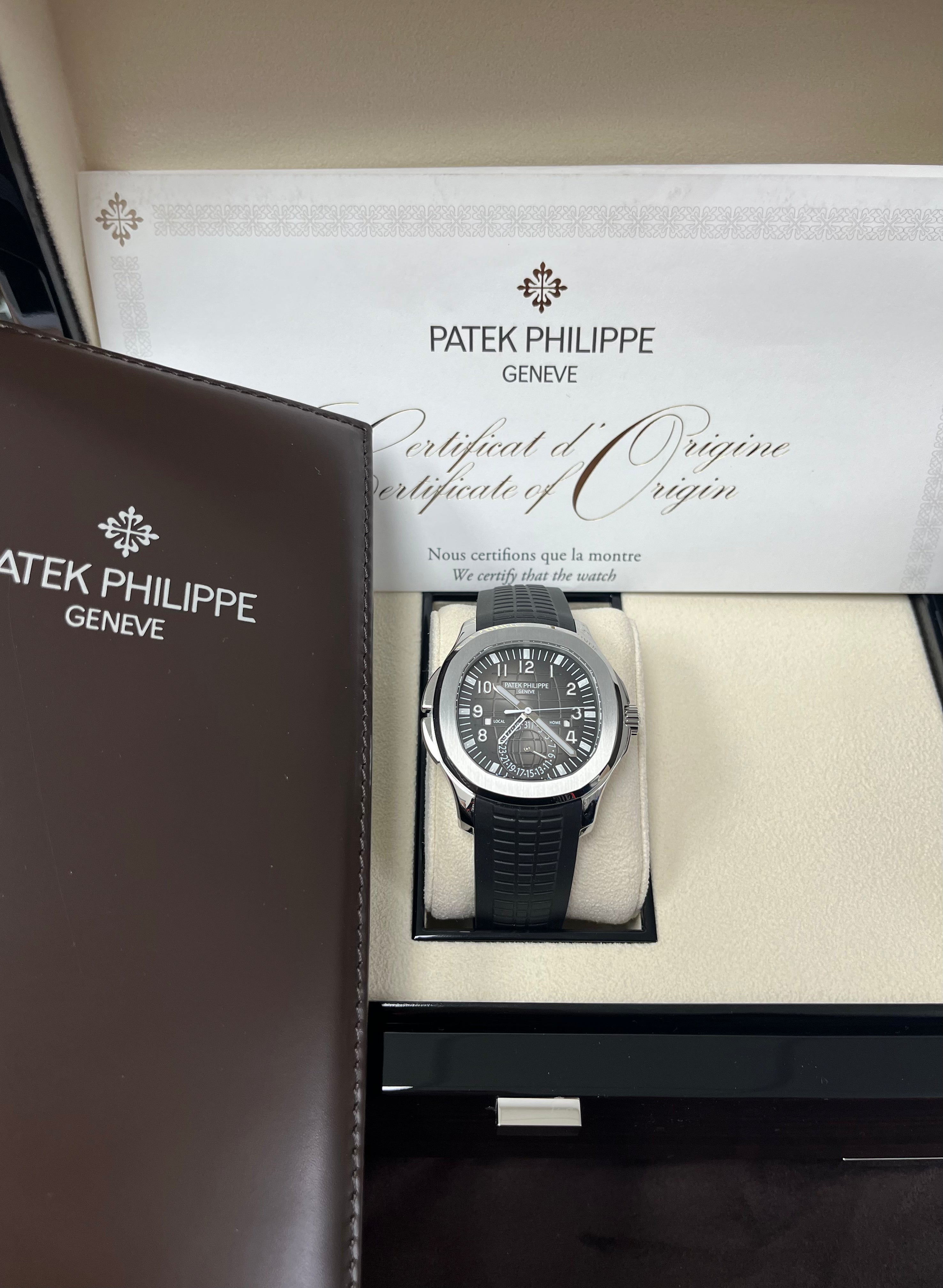 Patek Philippe Aquanaut Stainless Steel Dual Time Watch Ref#5164A-001 - Luxury Men's Sports Watch for Travel & Business Professionals