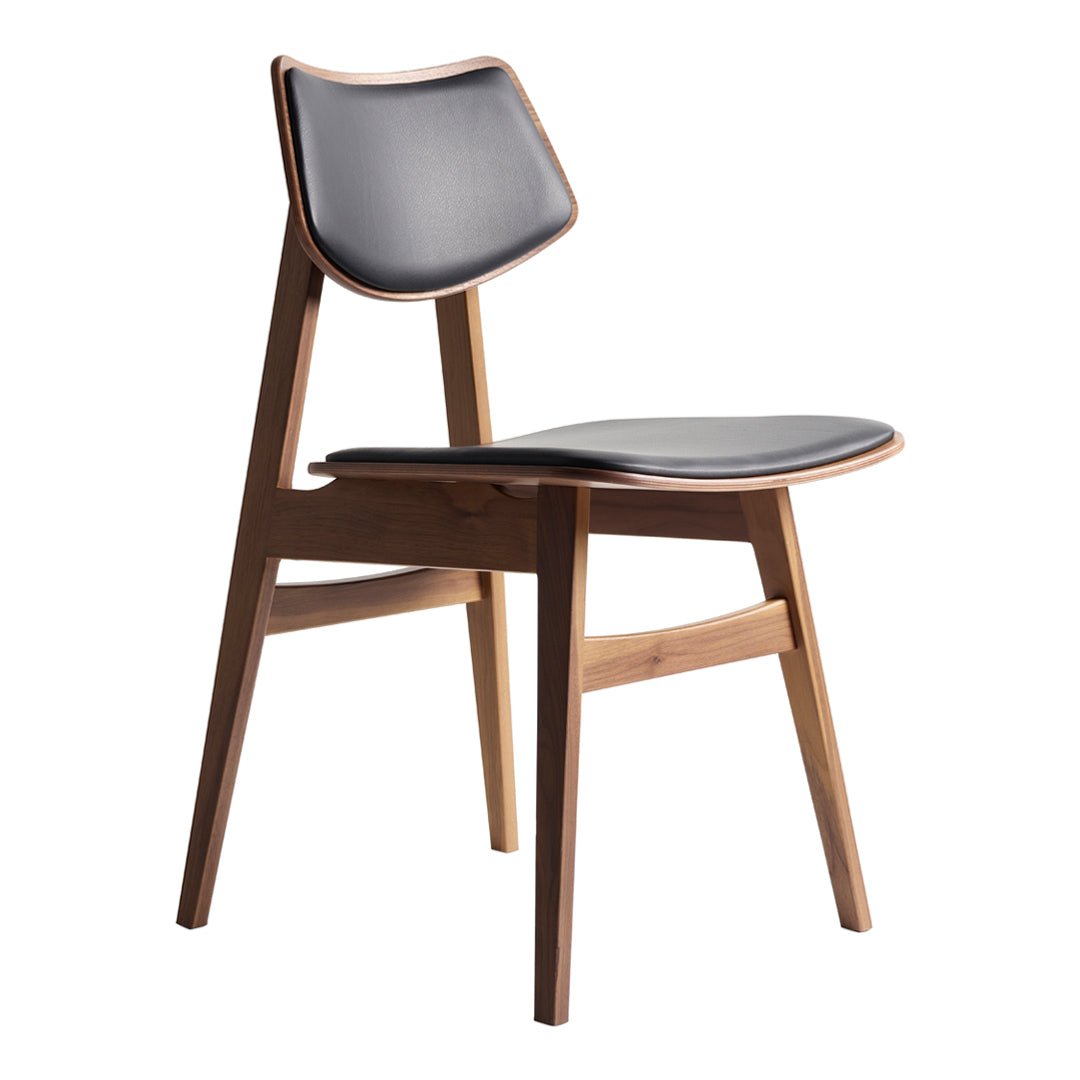 Vintage 1960 Wooden Side Chair with Upholstered Seat & Back - Mid-Century Modern Dining Room, Living Room, or Office Furniture