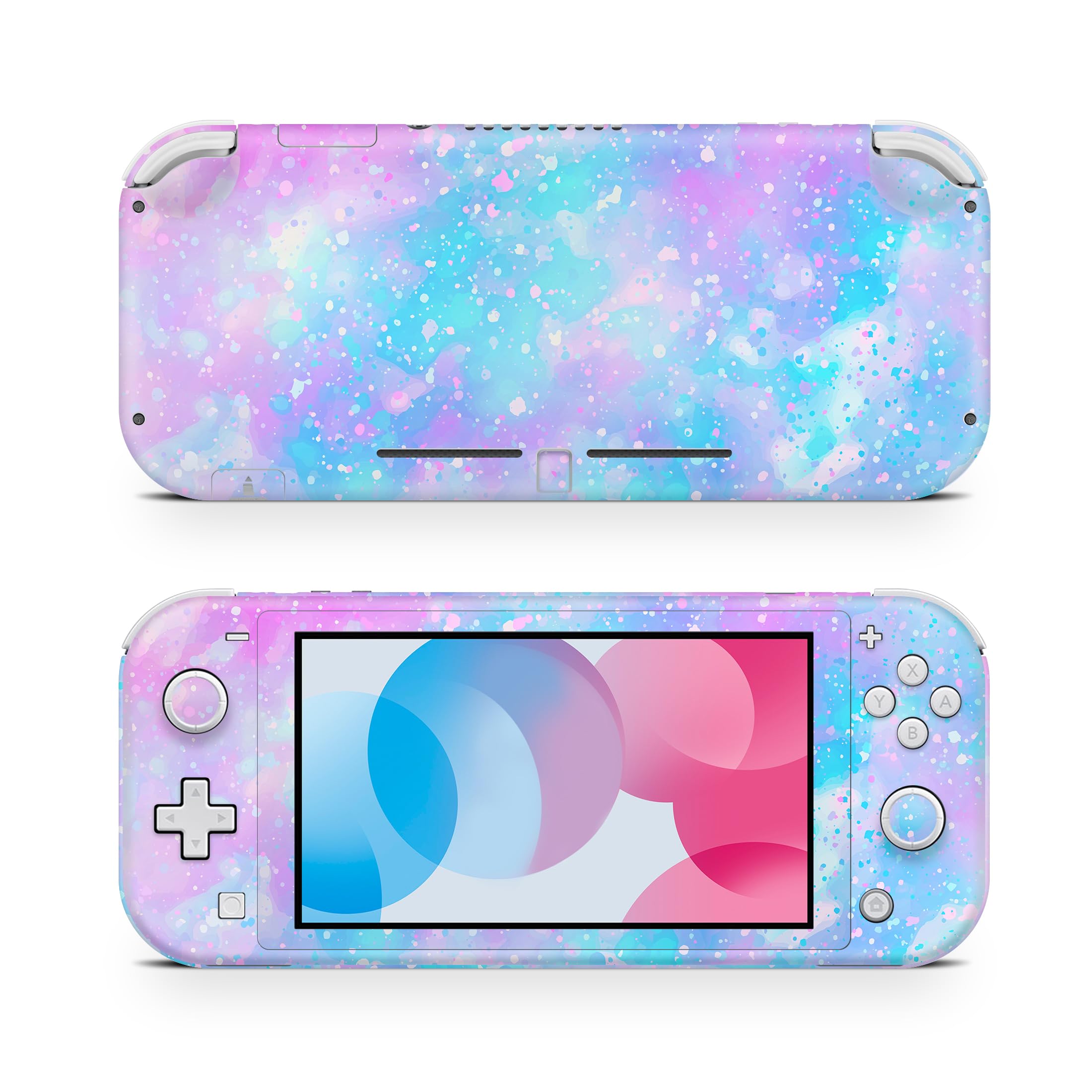 Premium 3M Vinyl Switch Lite Skin - Cute Precious Gem Dust Cloud Pink Blue Design | Durable, Easy to Install | Made in USA | Perfect for Gaming Protection & Personal Style Enhancement