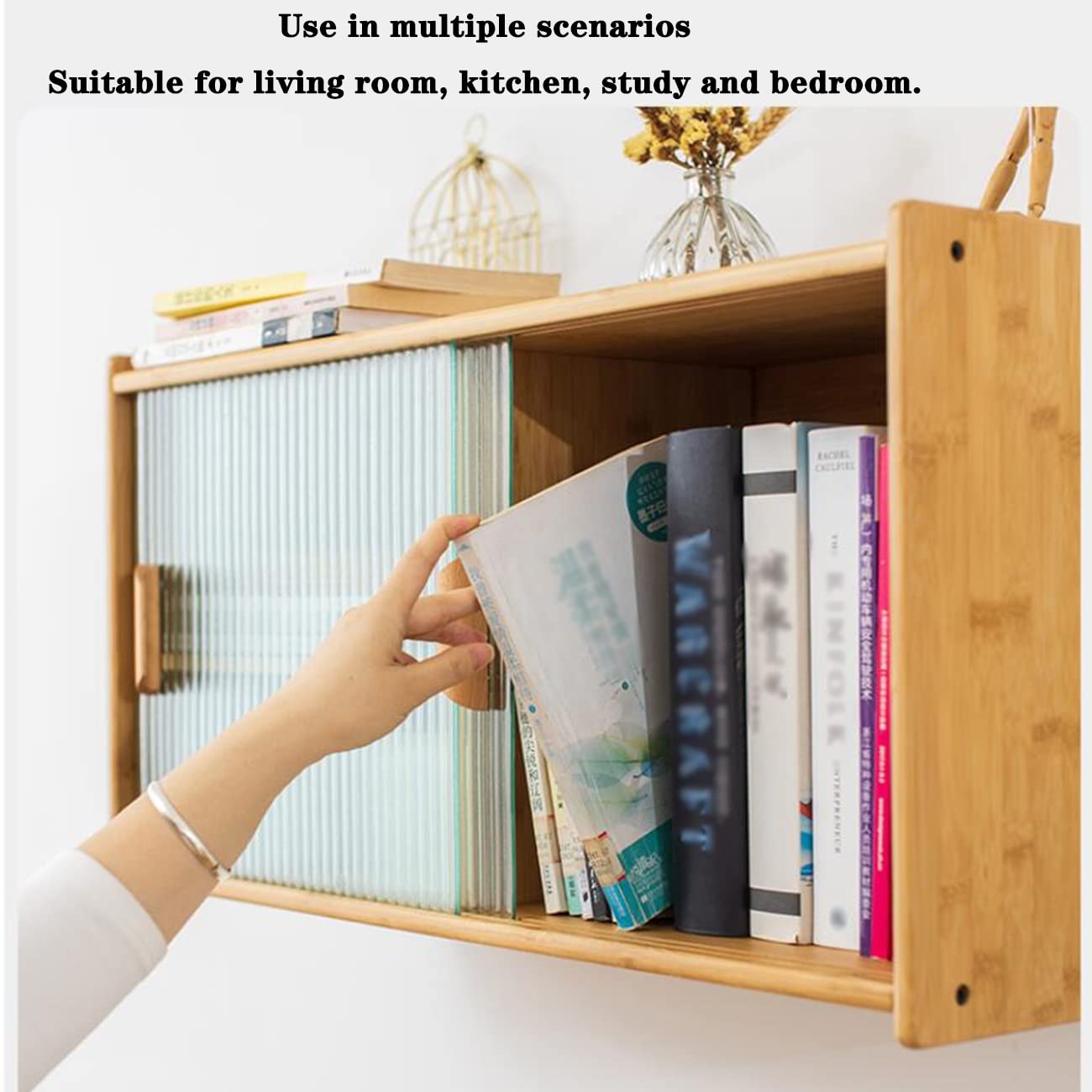 Multifunctional Wall Mounted Storage Cabinet - 77x39x28cm Wooden Wall Shelf for Kitchen Spices, Living Room Decor, Study Desk Organizer & Entryway Storage | Perfect for Home, Office & Dorm Organization