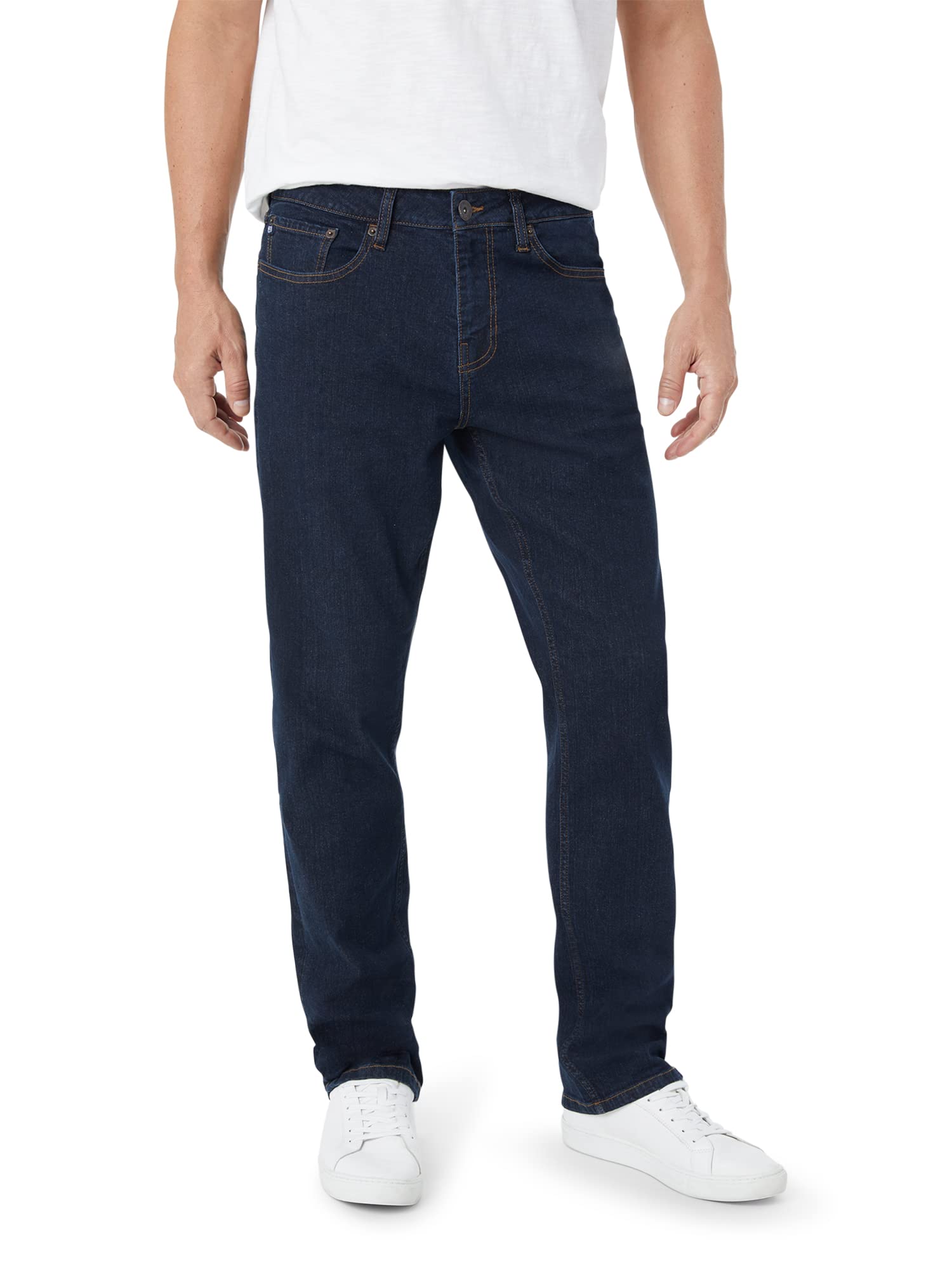 Chaps Men's Straight Leg Comfort Stretch Denim Jeans - Regular & Slim Fit for Everyday Wear | Casual, Office & Weekend Outfits