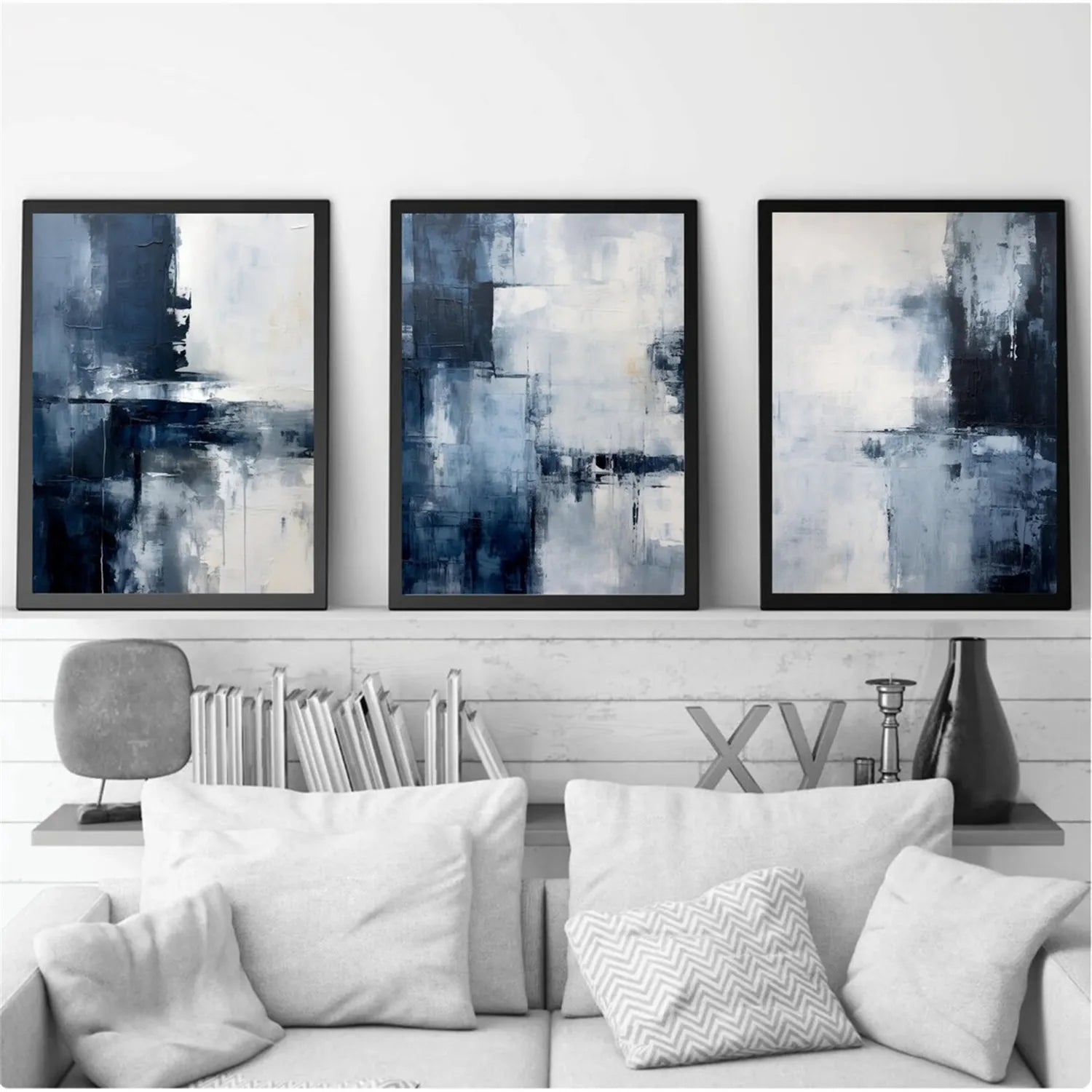 Abstract Painting Set of 3 - Modern Wall Art Canvas Prints #AB216 for Living Room, Bedroom & Office Decor
