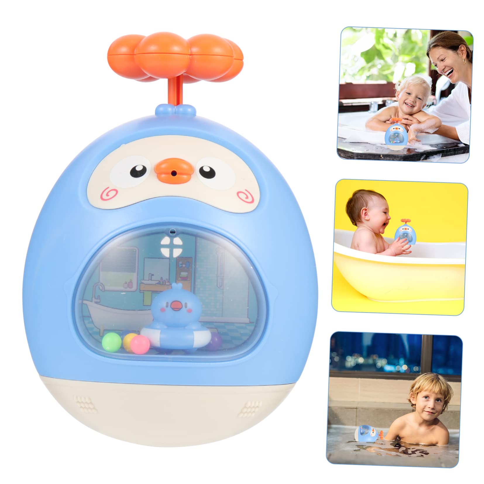 Vaguelly 3-Piece Tumbler Toy Set - Animal Shaped Bath & Beach Water Play Toys for Kids - Sky Blue ABS Plastic - Perfect for Pool, Bathtub & Outdoor Water Play