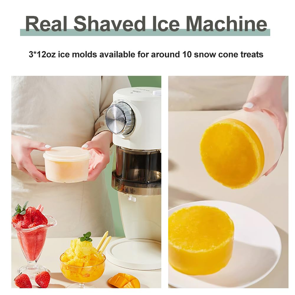 Commercial Shaved Ice Machine - 120V 45W Snow Cone & Slushy Maker with Stainless Steel Blades (Green) - Perfect for Parties, Carnivals, and Home Use
