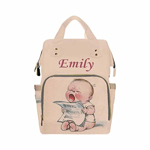 **Custom Personalized Diaper Backpack - Waterproof Baby Changing Bag for Travel, Hiking, Camping & Work | Unisex Diapering Daypack with Crying Baby Design | Perfect for Parents, Daycare & Outdoor Adventures**