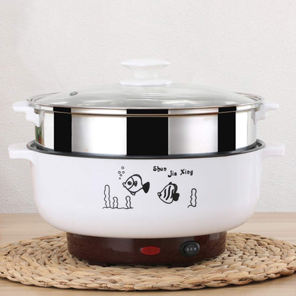 Non-Stick Electric Skillet - Multi-Function Electric Hot Pot with Double Handles, Stainless Steel Electric Cooker for Home Cooking, Boiling, Steaming & Frying | Perfect for Family Meals, Parties & Dorm Use