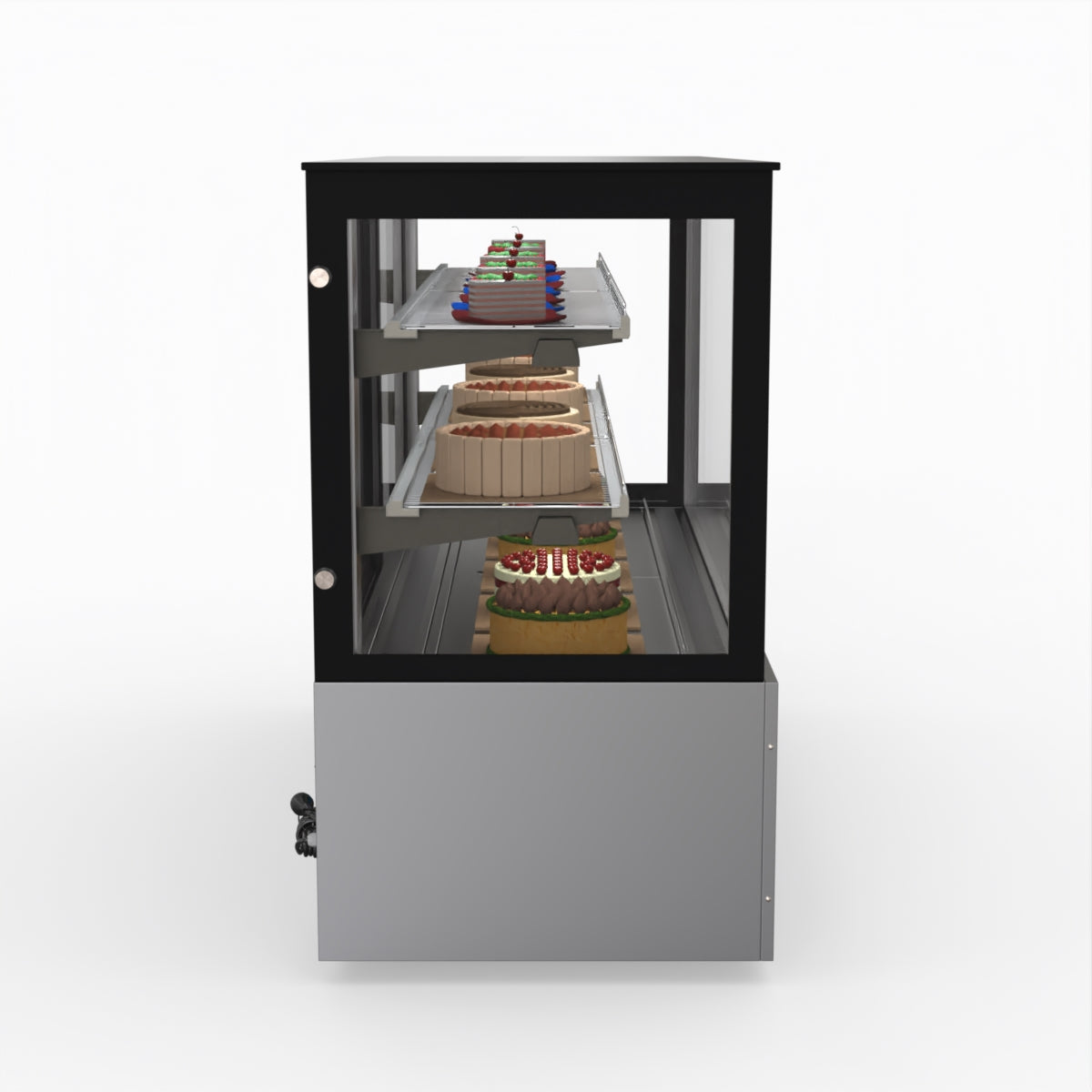 Bonvue SG180FA Commercial Refrigerated Display Case - Dual Glass Door Merchandiser for Deli, Bakery & Grocery - Perfect for Supermarkets, Convenience Stores & Cafes