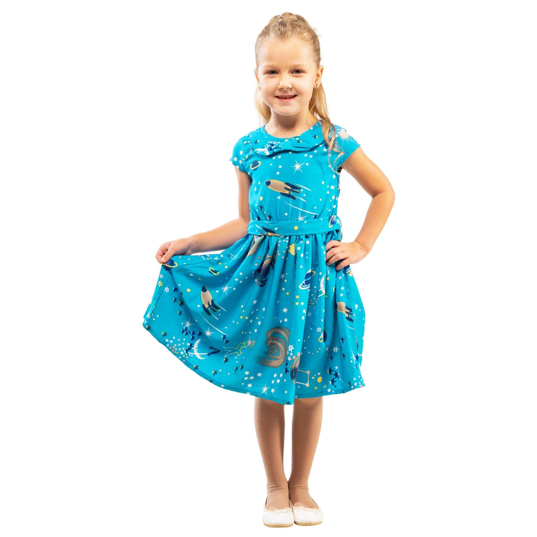 Miss Lavish London Girl Casual Dress - Peter Pan Collar Sleeveless Summer Party Dresses for Kids Ages 3-12 | Perfect for Birthday Parties, School Events & Family Outings