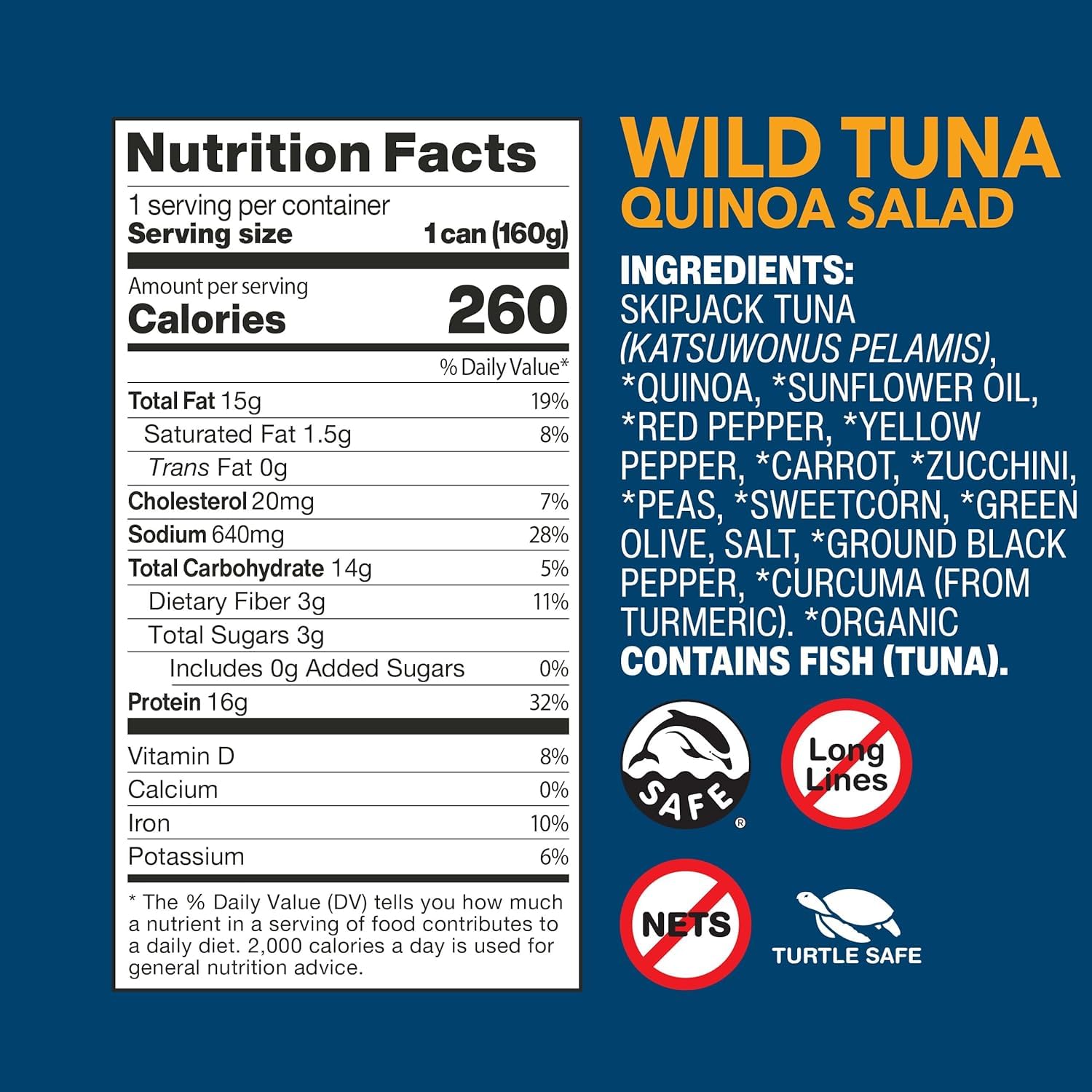Organic Wild Tuna Quinoa Salad with Sweetcorn, Zucchini & Peas - Ready-to-Eat Healthy Lunch - 5.6oz (Pack of 4) - Perfect for Office Meals, Picnics & Quick Healthy Snacks