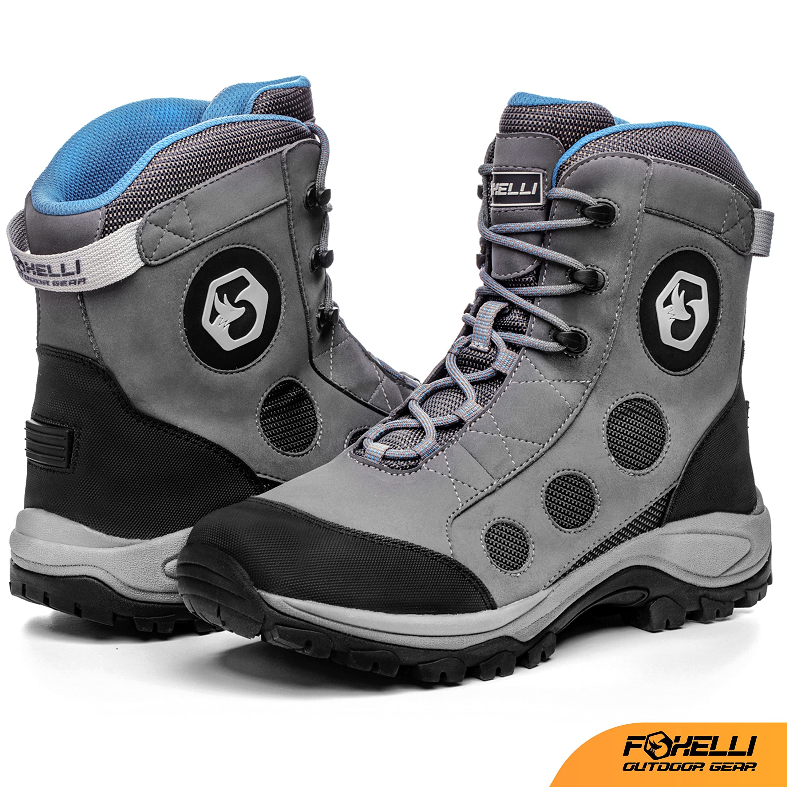 Foxelli Men's Lightweight Wading Boots for Fly Fishing - Non-Slip Rubber Sole Water Shoes for Stream & River Fishing | Perfect for Wading, Hiking & Outdoor Adventures