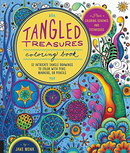Tangled Treasures Adult Coloring Book - 52 Intricate Tangle Designs for Pens, Markers & Pencils | Includes Coloring Techniques & Patterns | Stress Relief & Creative Relaxation | Perfect Gift for Artists & Mindfulness Enthusiasts