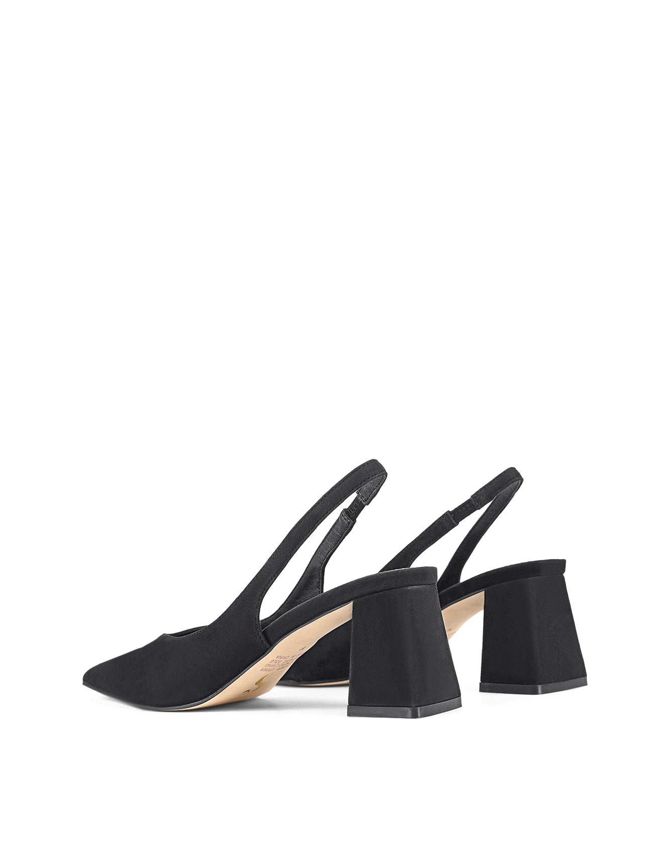 Yankee Slingback Block Heel Shoes - Black Suede Pumps for Women | Comfortable & Stylish Dress Shoes for Office, Party & Special Occasions