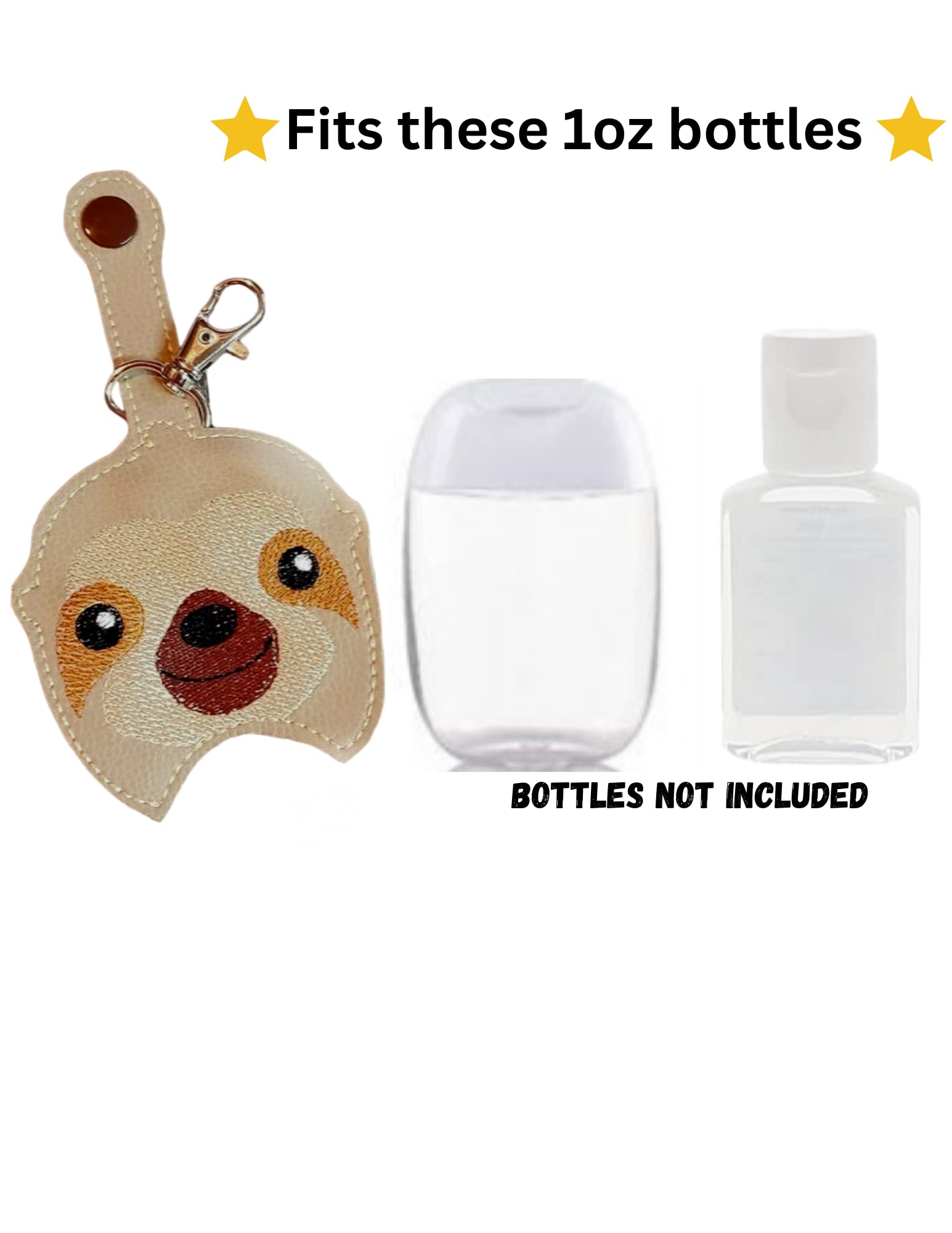 Sloth Hand Sanitizer & Lip Balm Holder Keychain - Cute Sanitizer Keyring for Purse, Backpack & Travel Accessories
