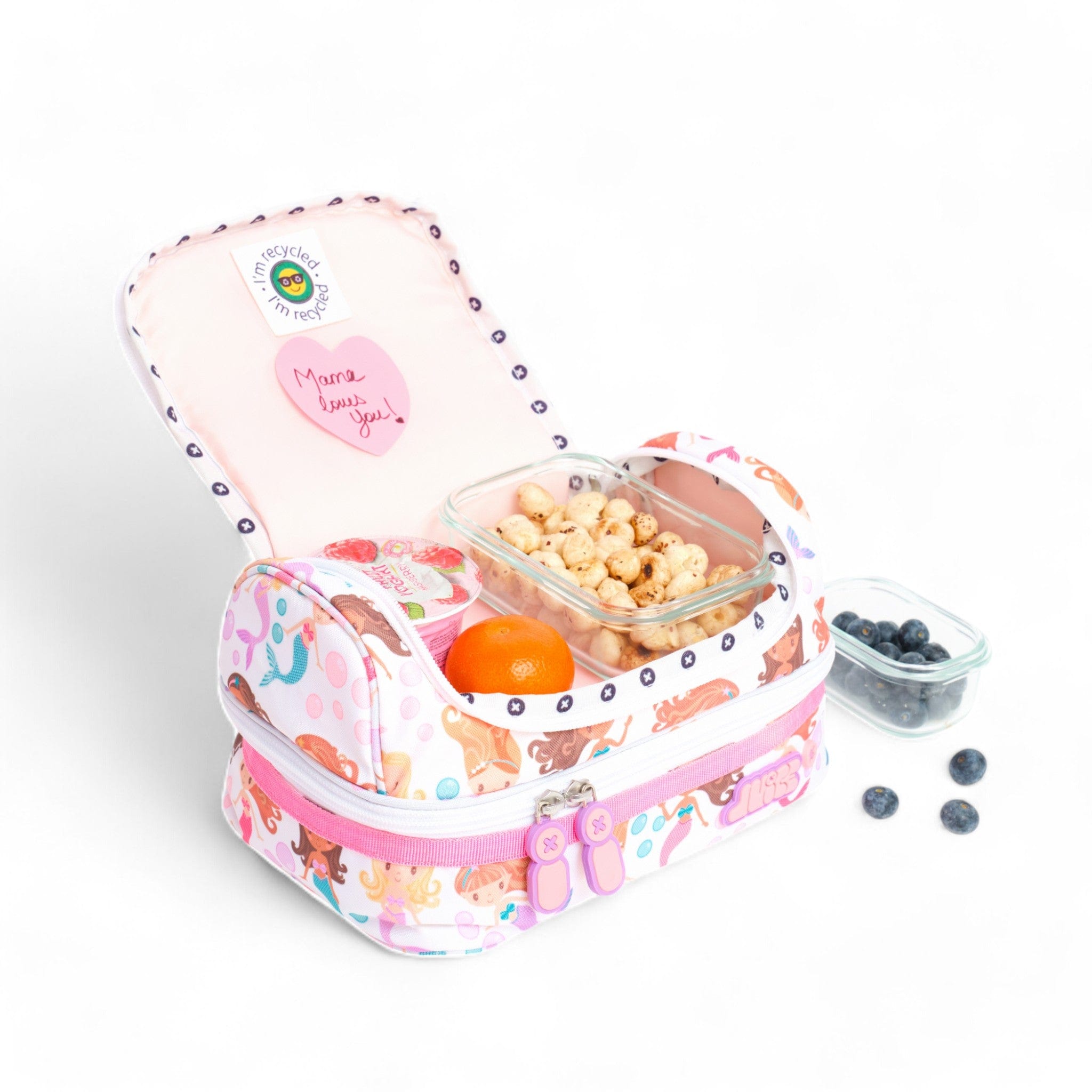 Mermaid Themed Medium Backpack Set for School, Travel & Everyday Use - Waterproof & Stylish Teen Girls Backpack with Matching Accessories