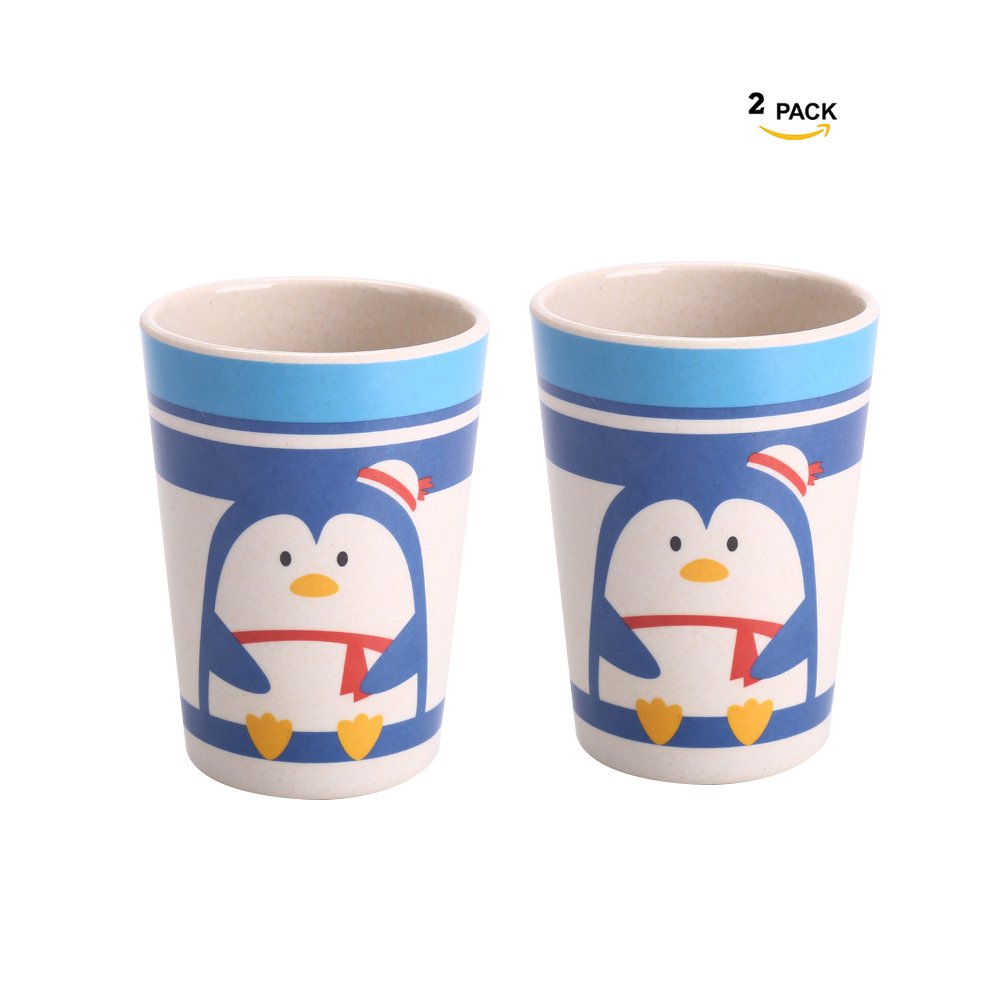 Eco-Friendly Bamboo Fiber Cartoon Penguin Design Cup - Perfect for Water, Milk, Juice, Coffee & Hot/Cold Drinks - Ideal for Kids, Office, Travel & Home Use